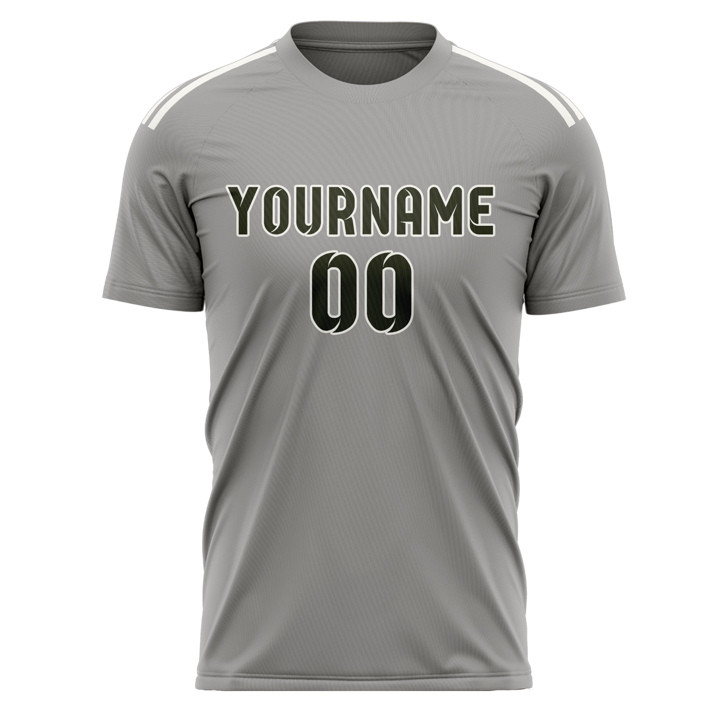 Custom Gray Olive Soccer Jersey