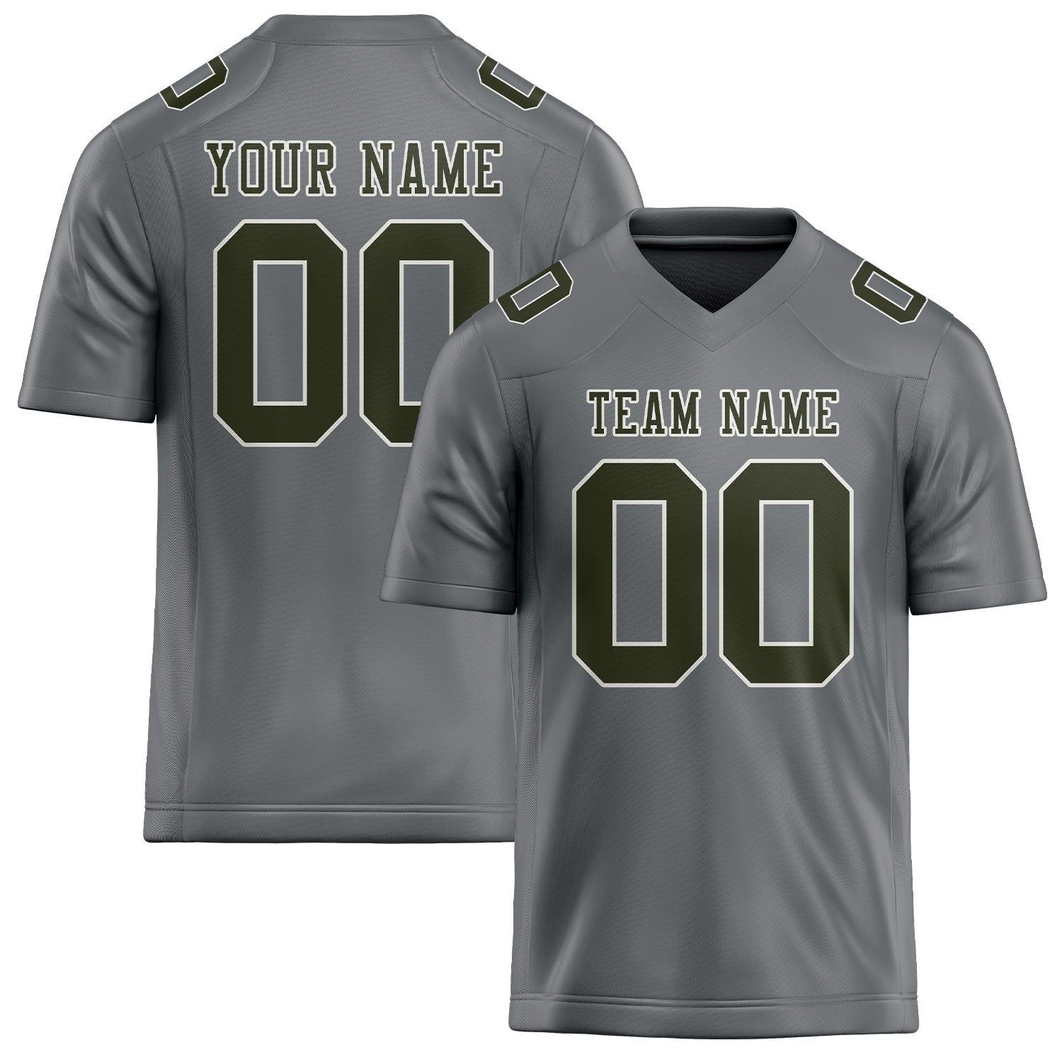 Custom Gray Olive Football Jersey