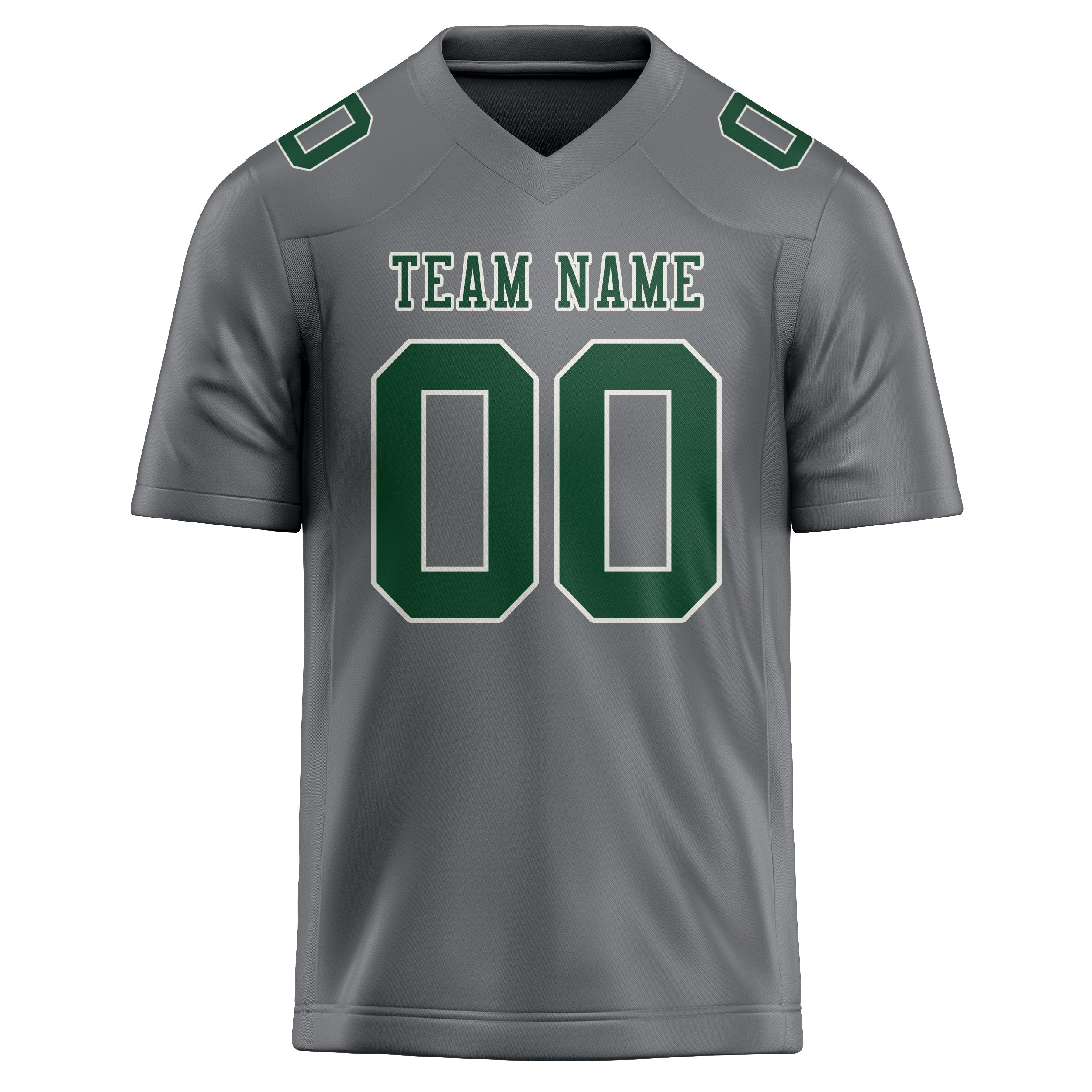 Custom Gray Green Football Jersey
