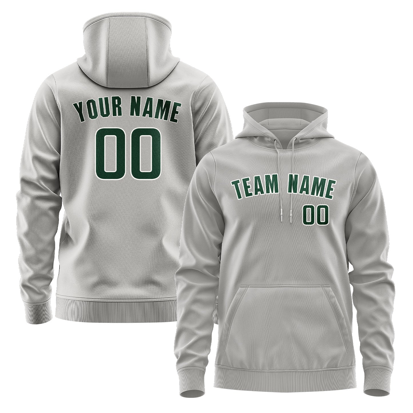 Custom Gray Green Hoodie
