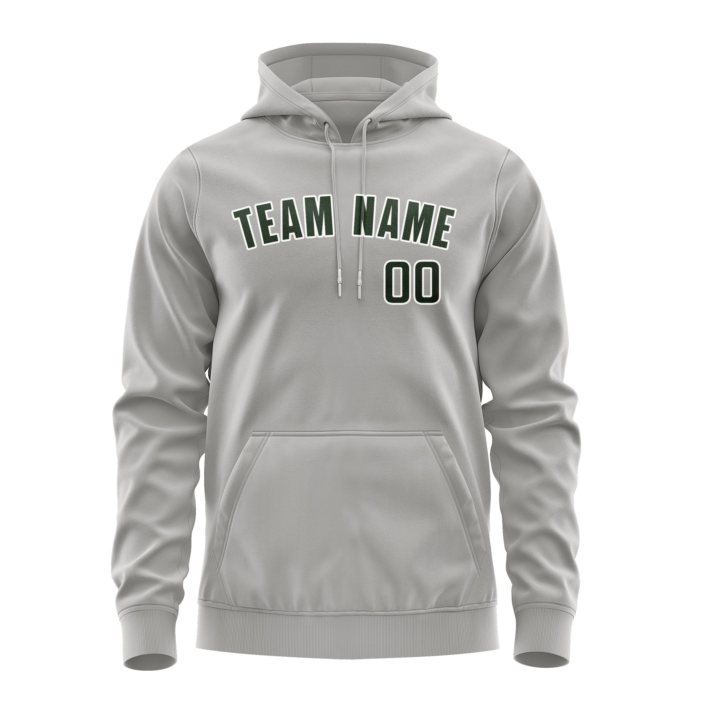 Custom Gray Dark Green Hoodie