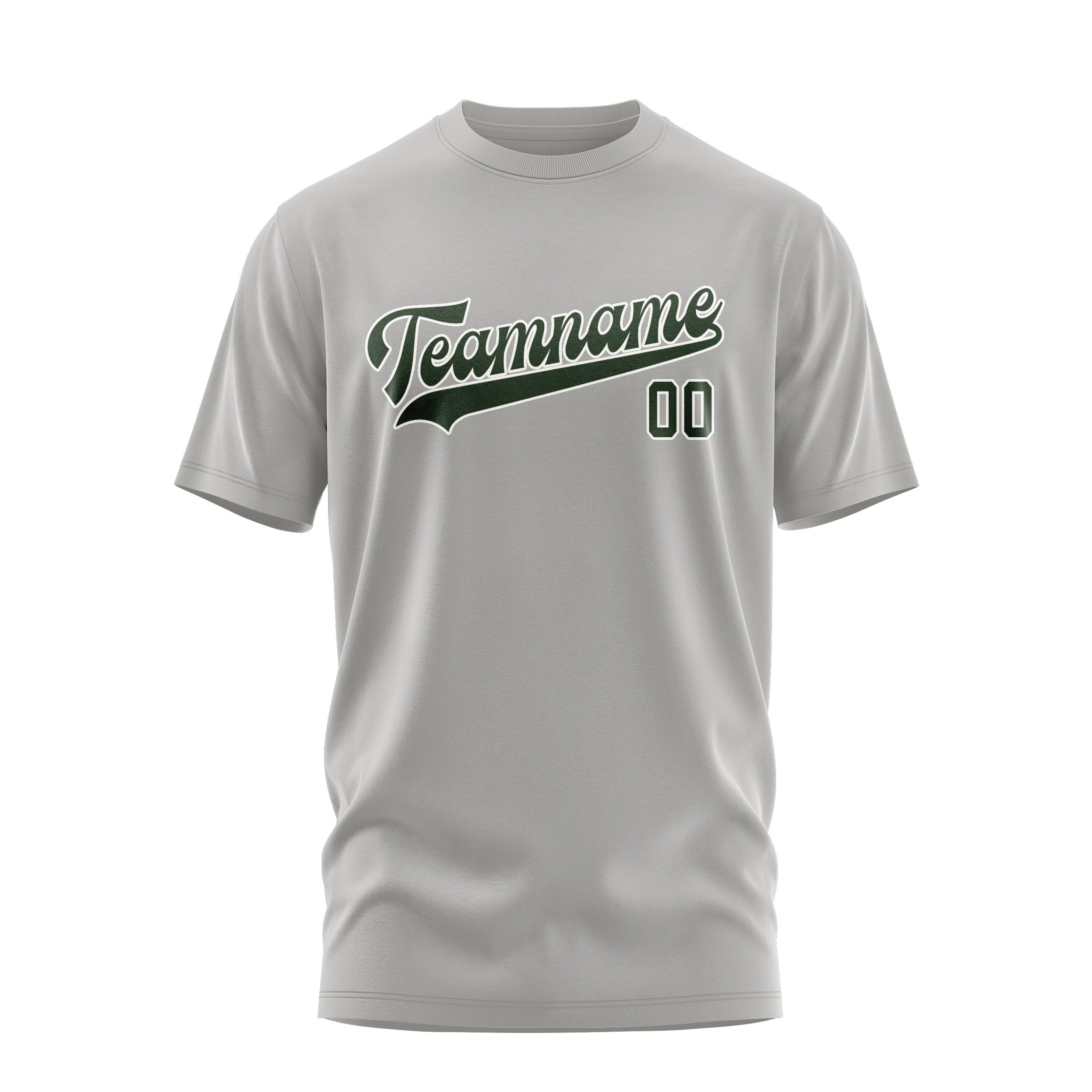 Custom Gray Dark Green T-Shirt