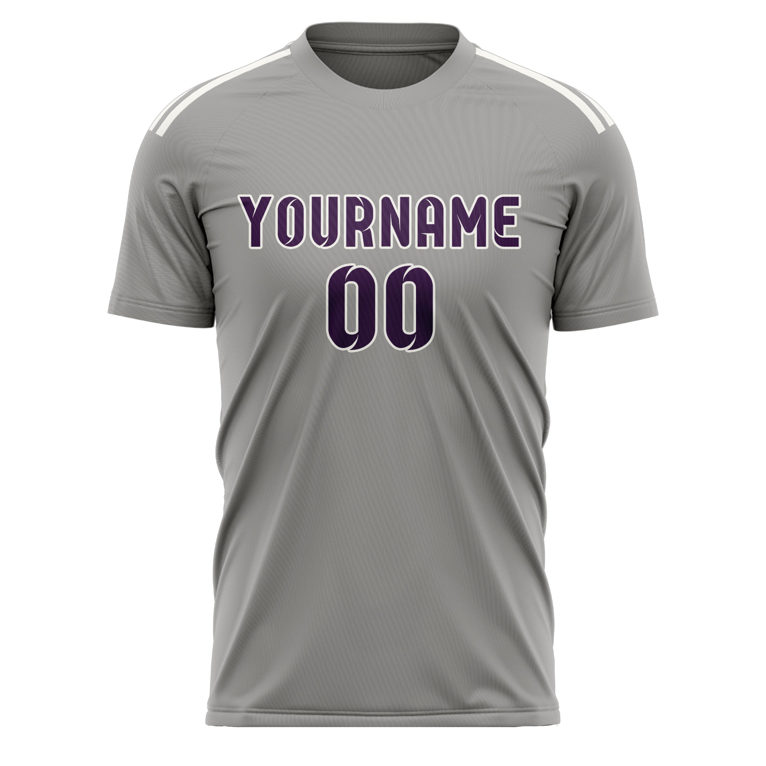 Custom Gray Purple Soccer Jersey