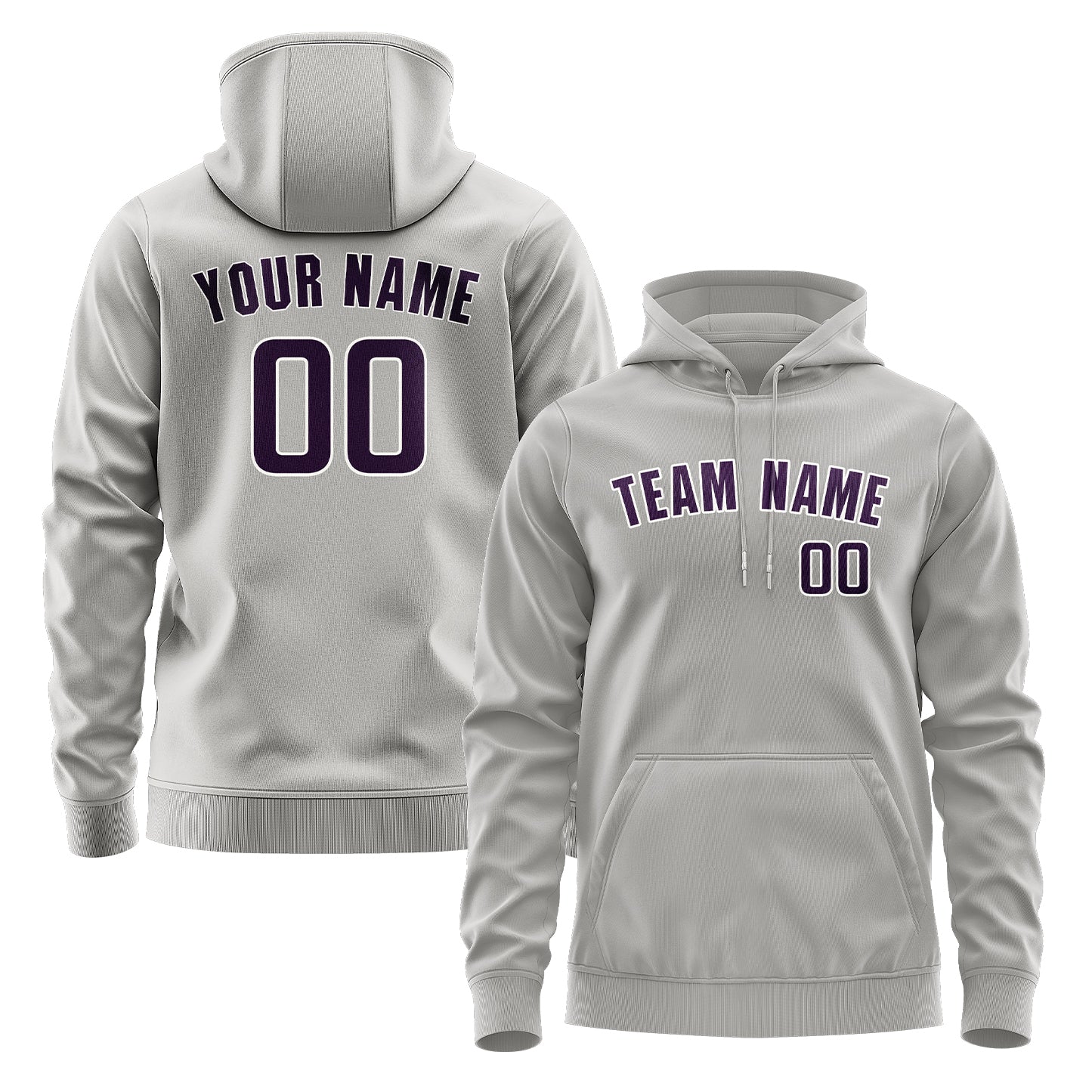 Custom Gray Purple Hoodie