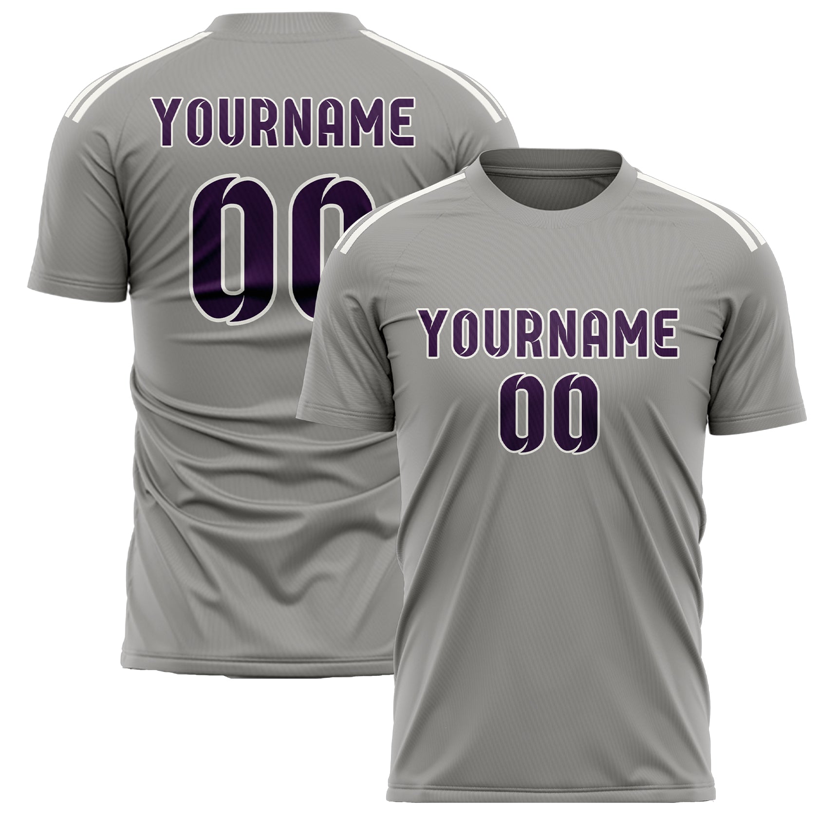 Custom Gray Purple Soccer Jersey