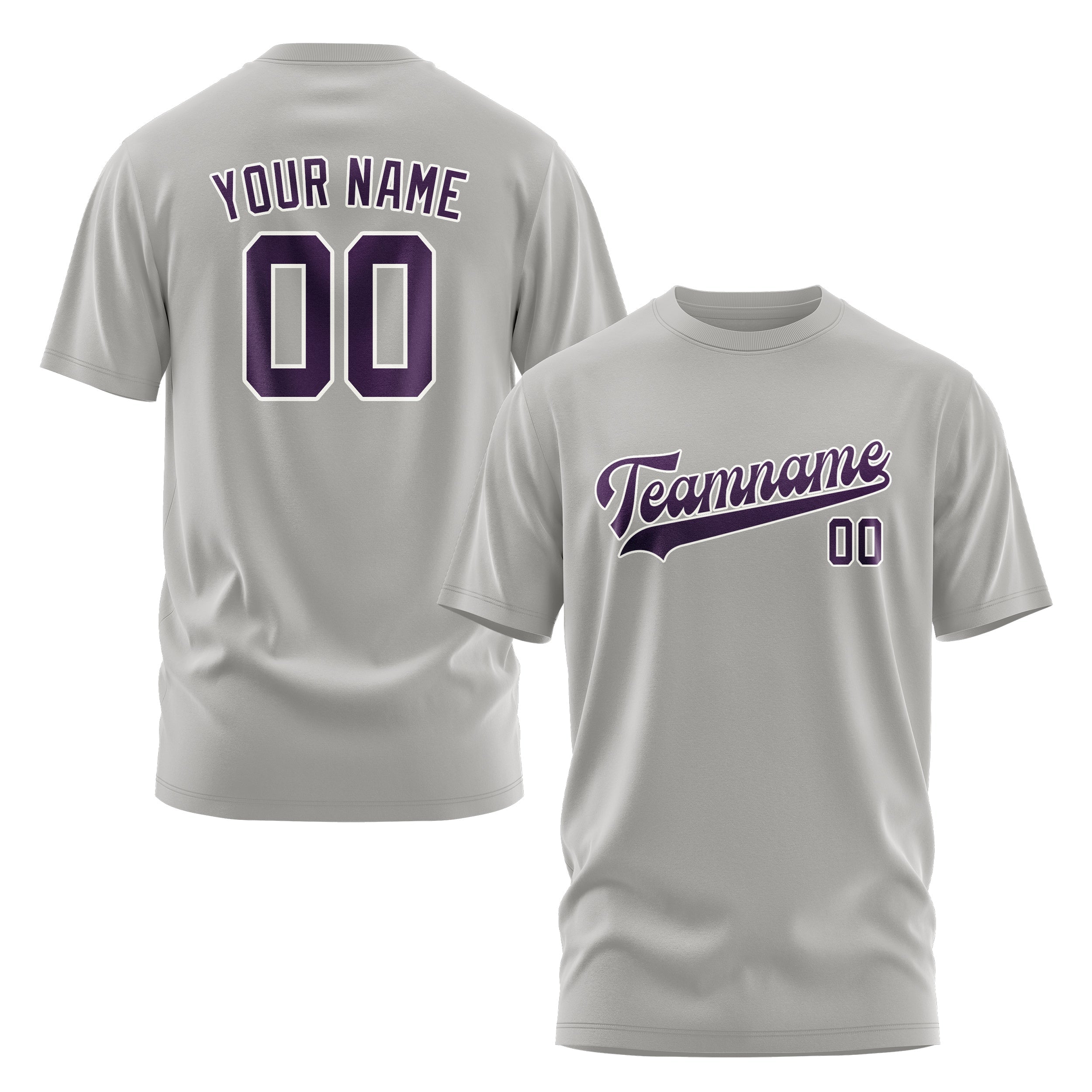 Custom Gray Purple T-Shirt