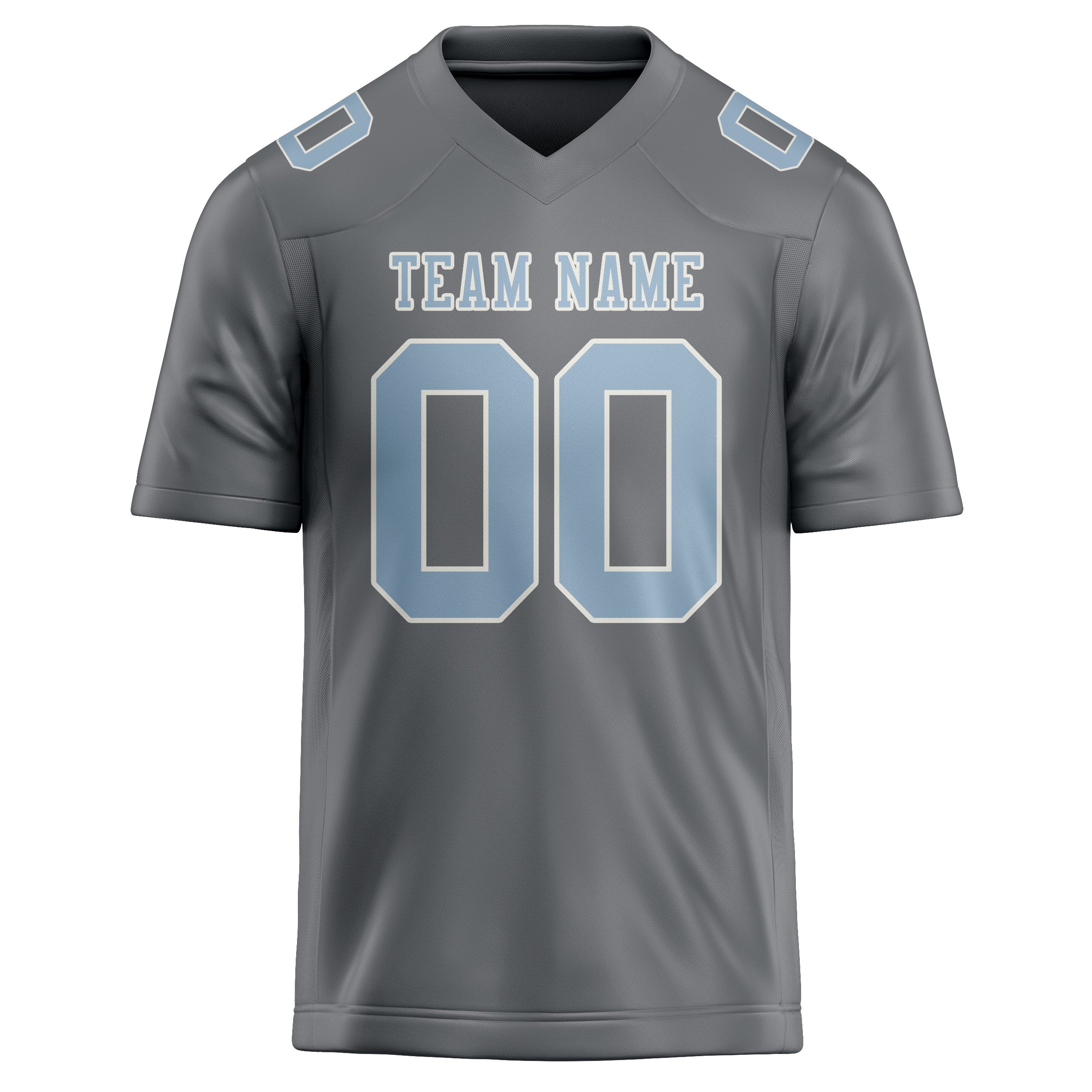 Custom Gray Light Blue Football Jersey