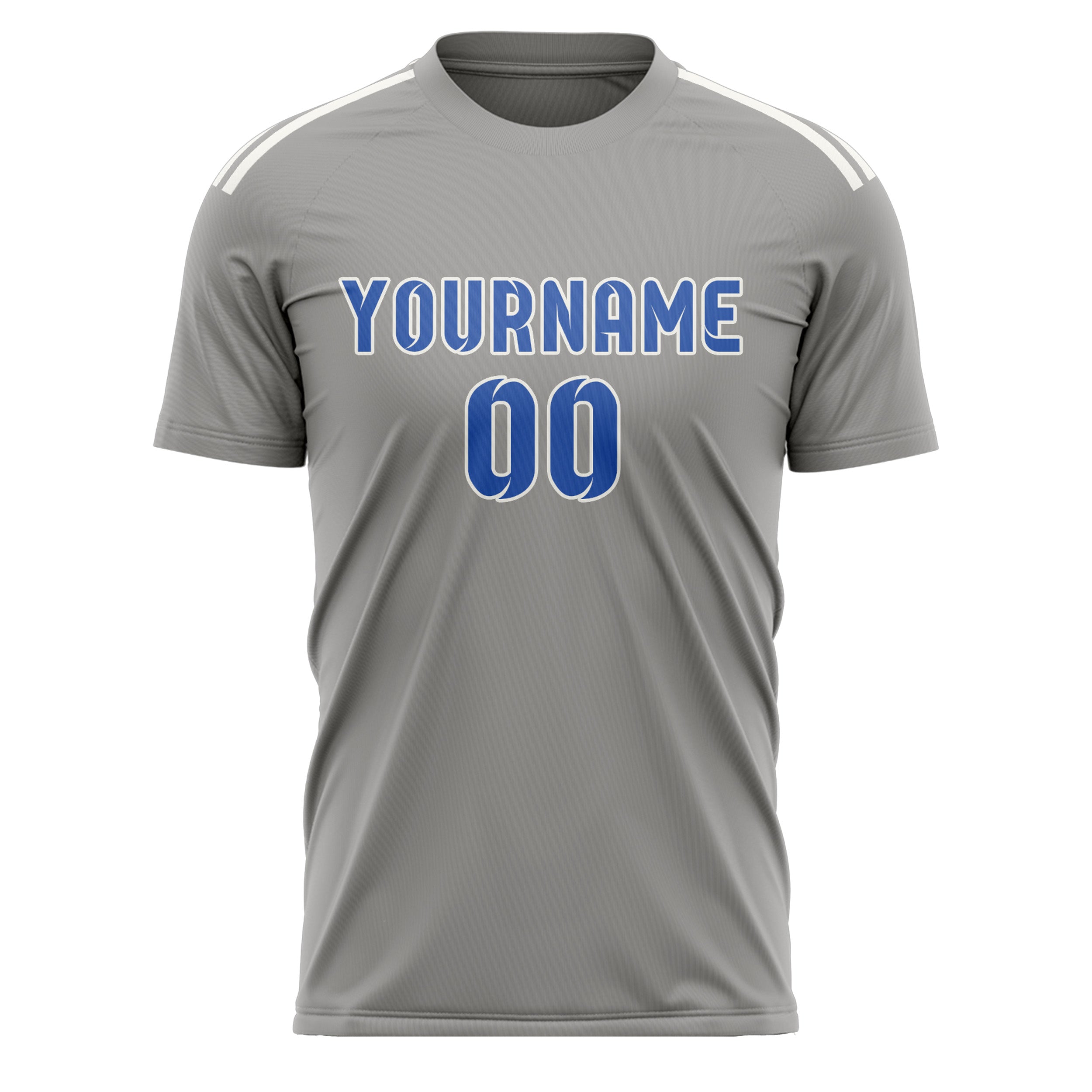 Custom Gray Sky Blue Soccer Jersey