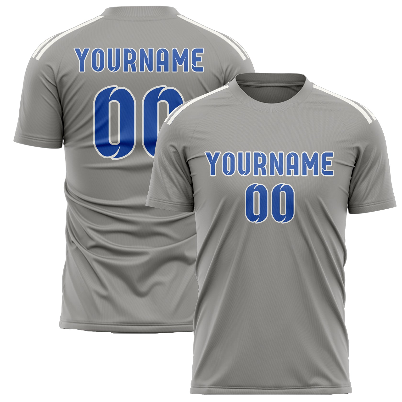Custom Gray Sky Blue Soccer Jersey