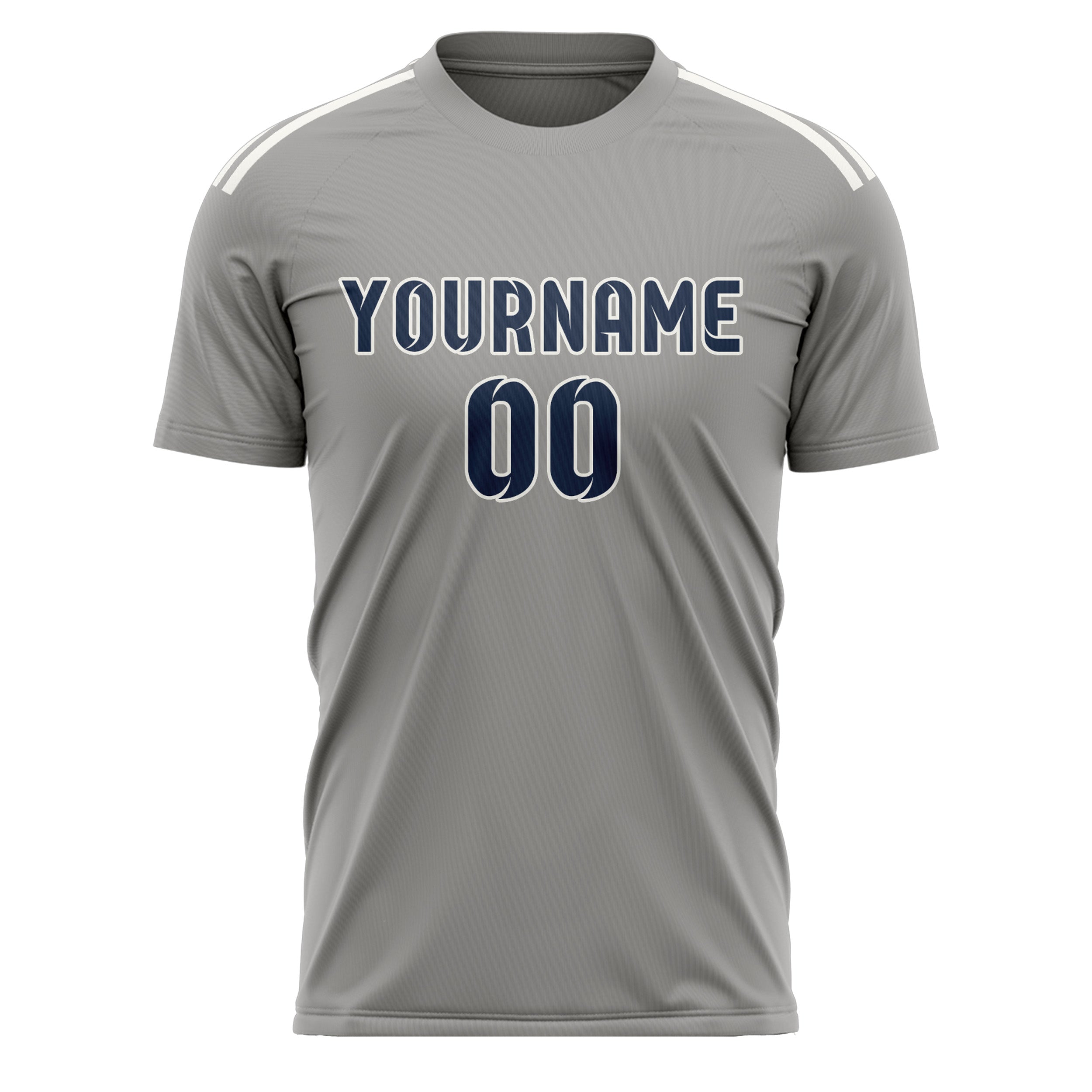 Custom Gray Blue Soccer Jersey