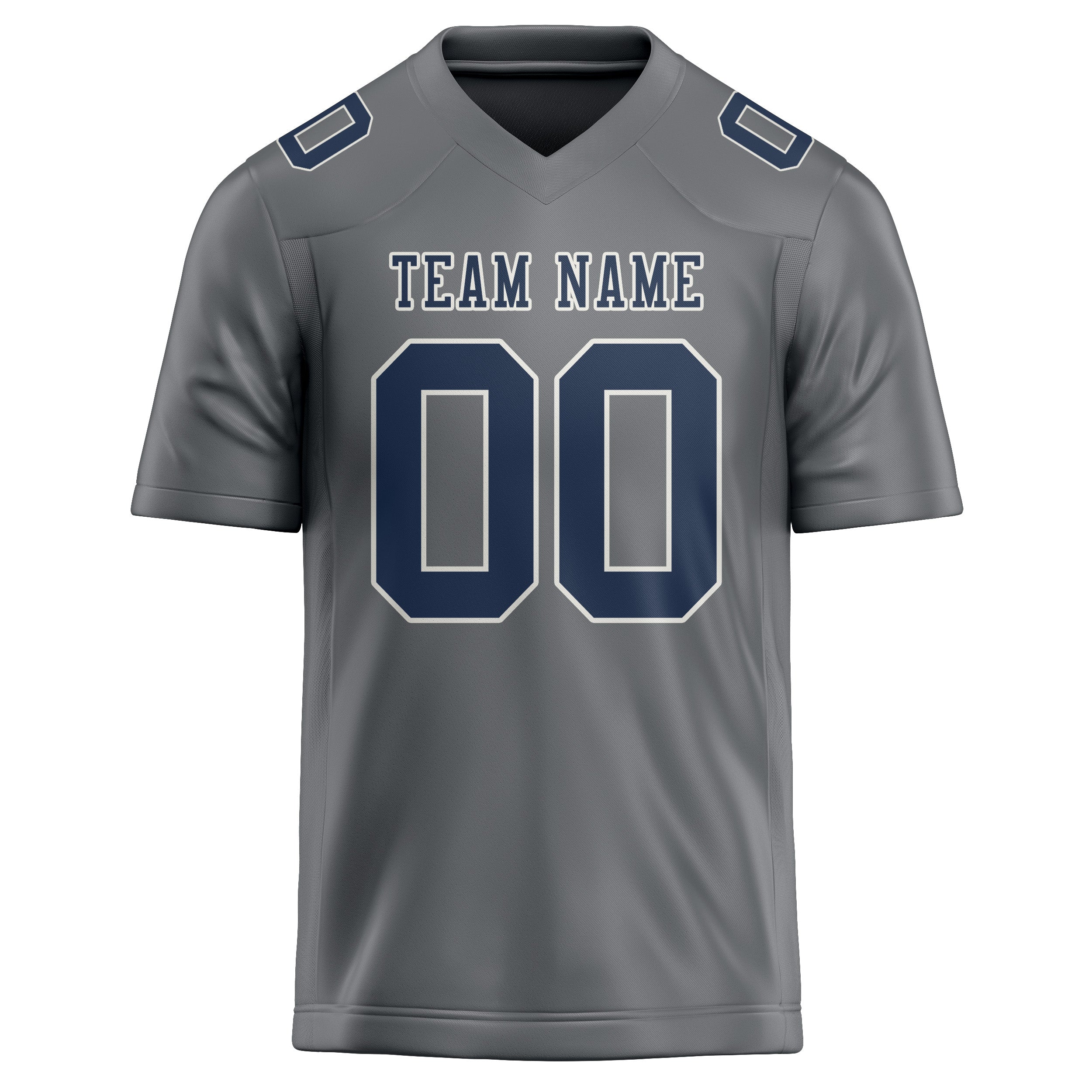 Custom Gray Blue Football Jersey