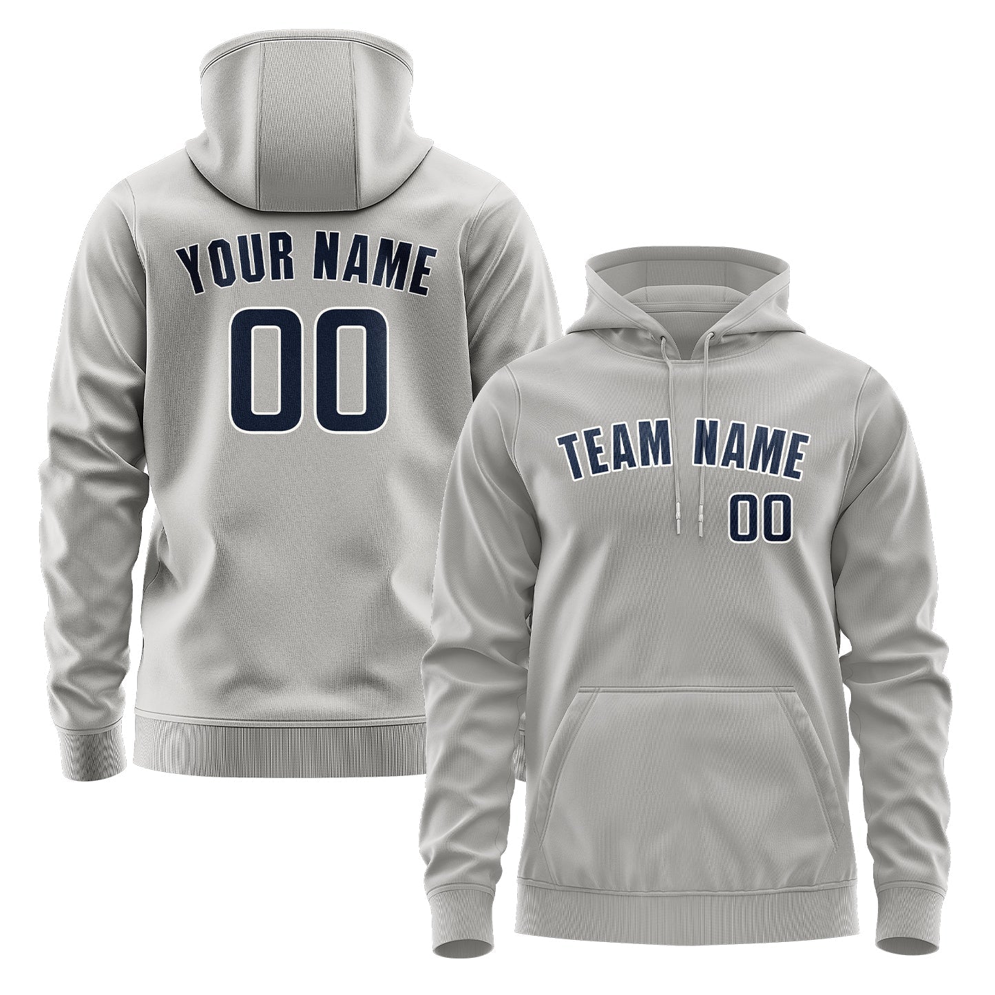 Custom Gray Blue Hoodie