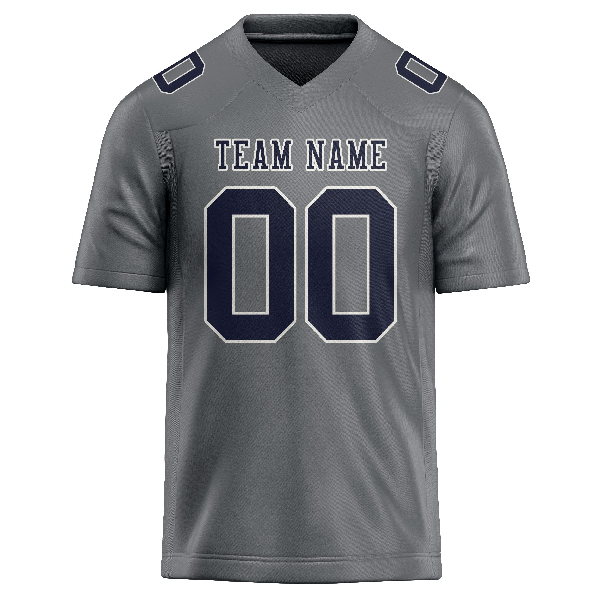 Custom Gray Navy Football Jersey