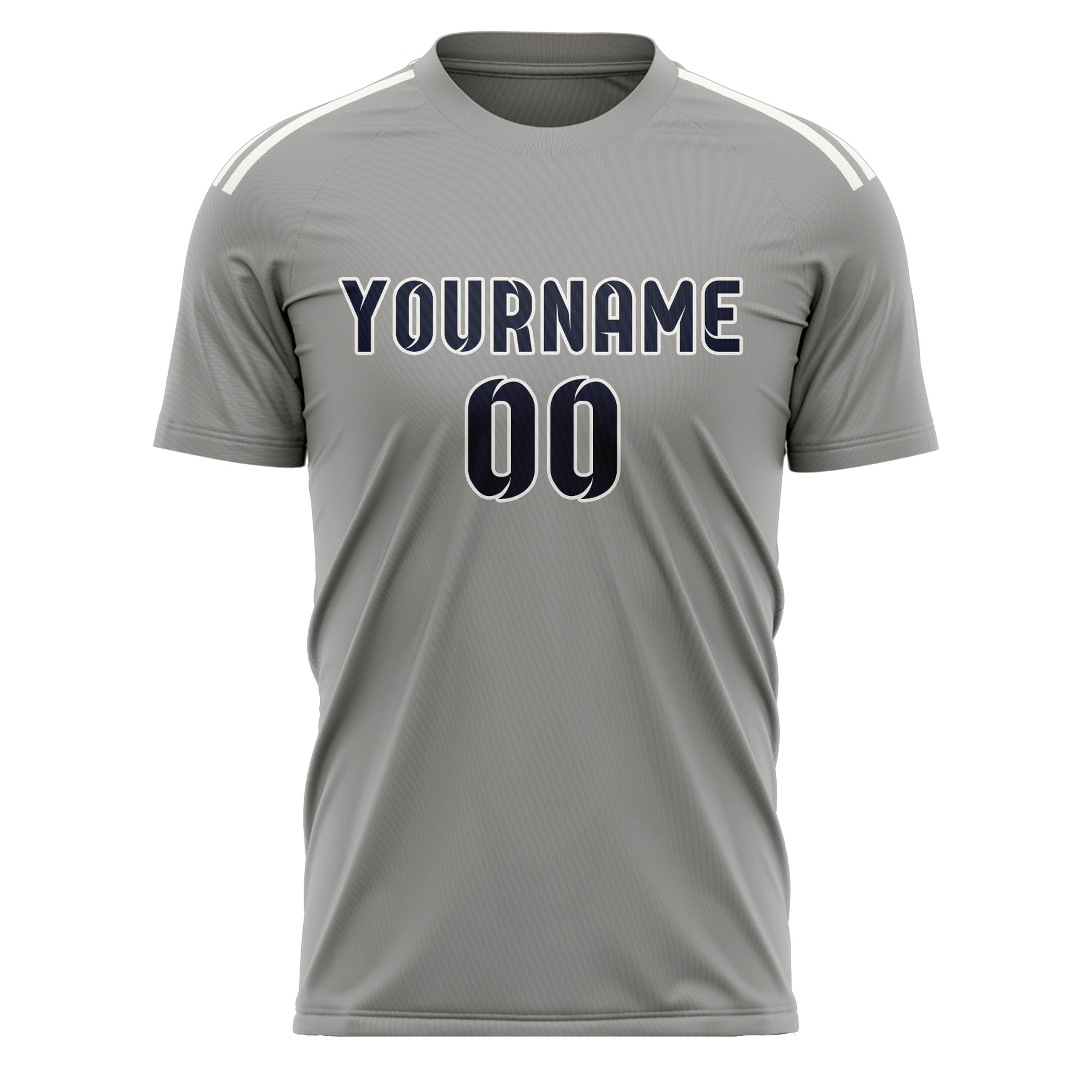 Custom Gray Navy Soccer Jersey