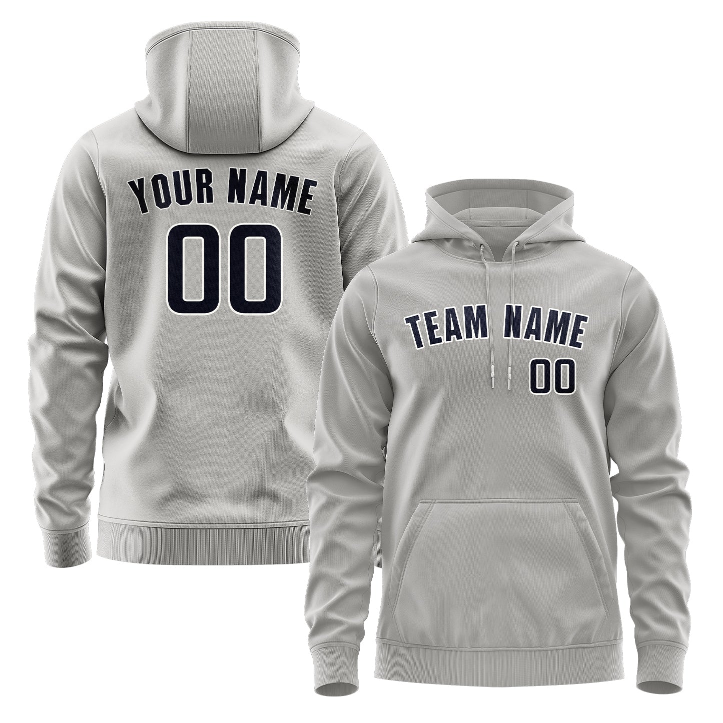Custom Gray Navy Hoodie