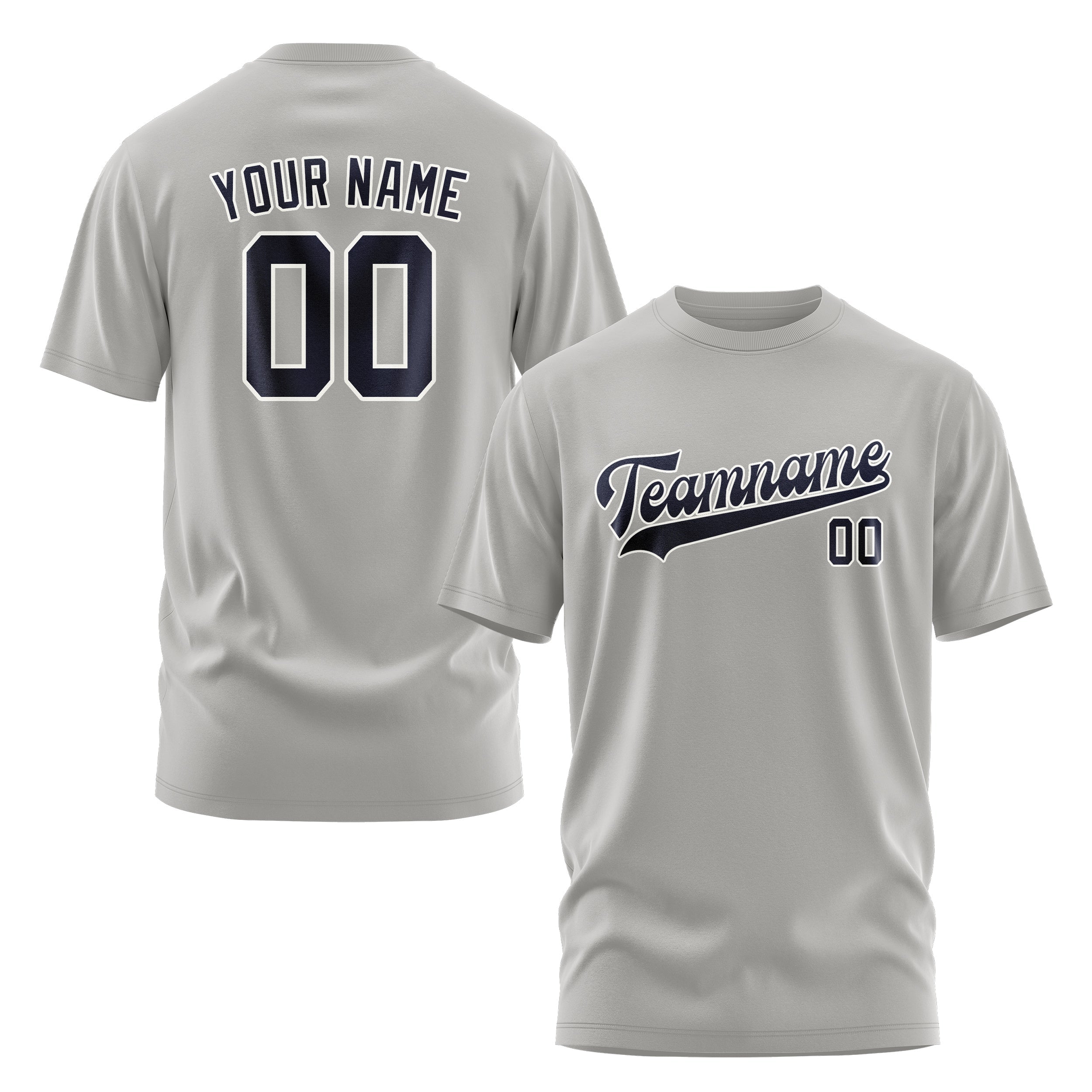 Custom Gray Navy T-Shirt