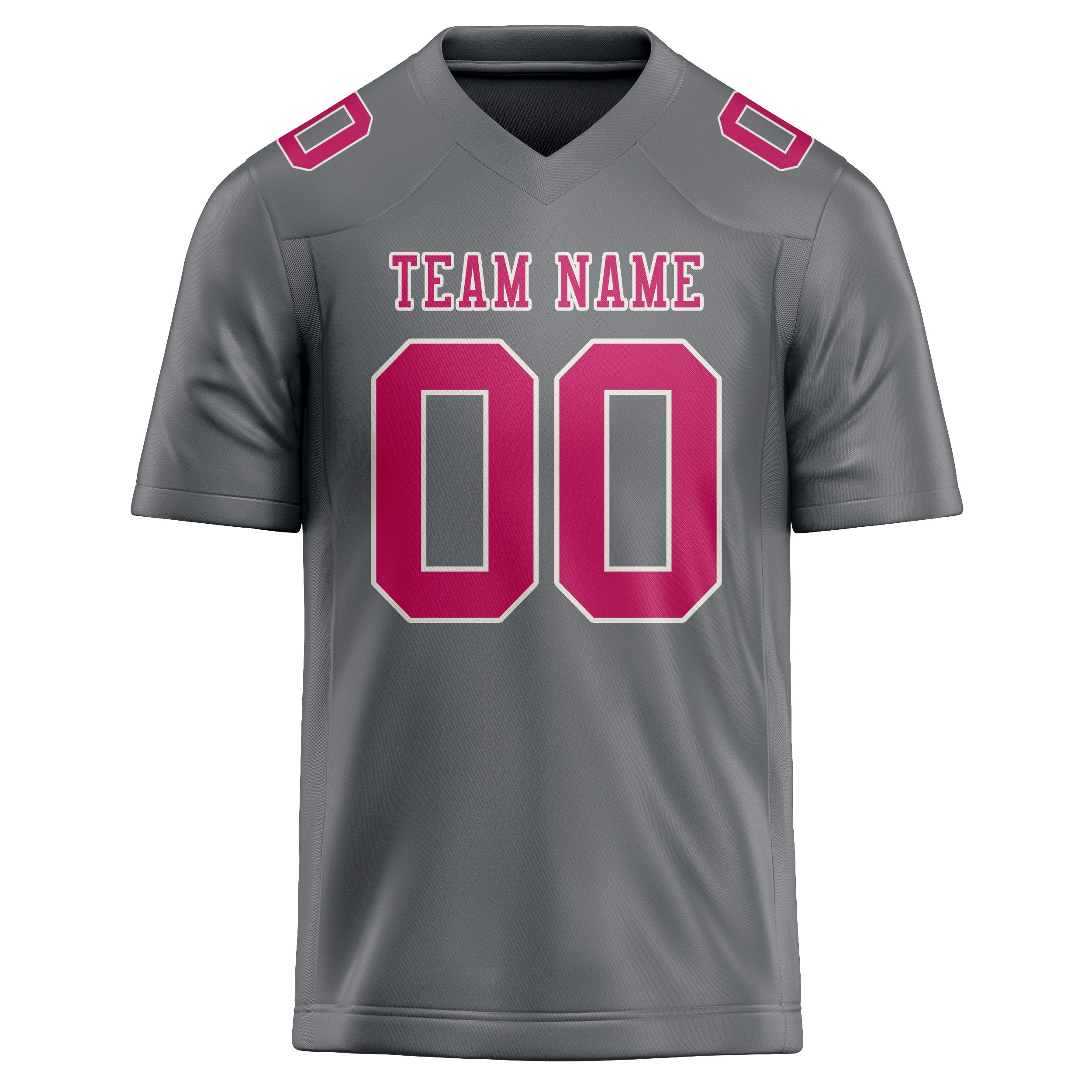 Custom Gray Pink Football Jersey