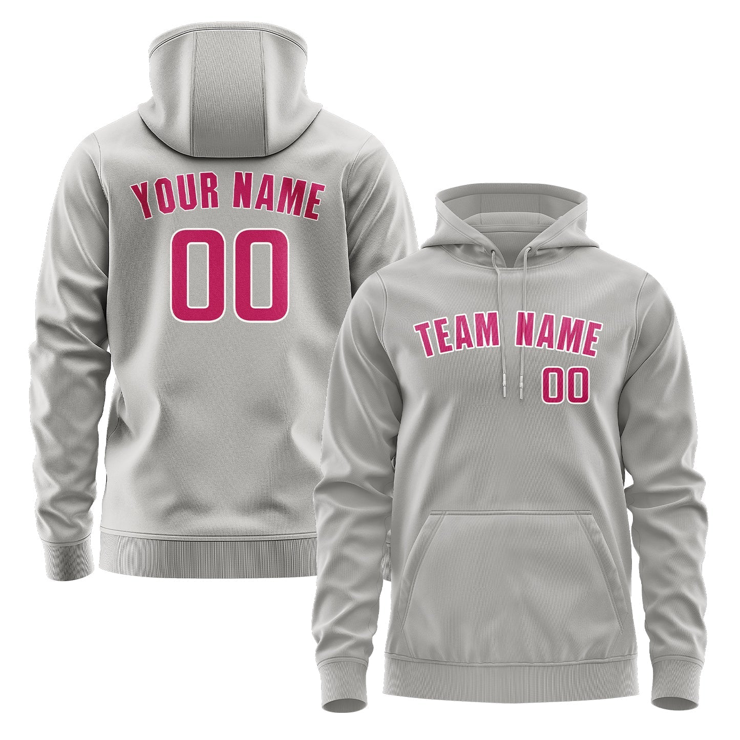Custom Gray Pink Hoodie