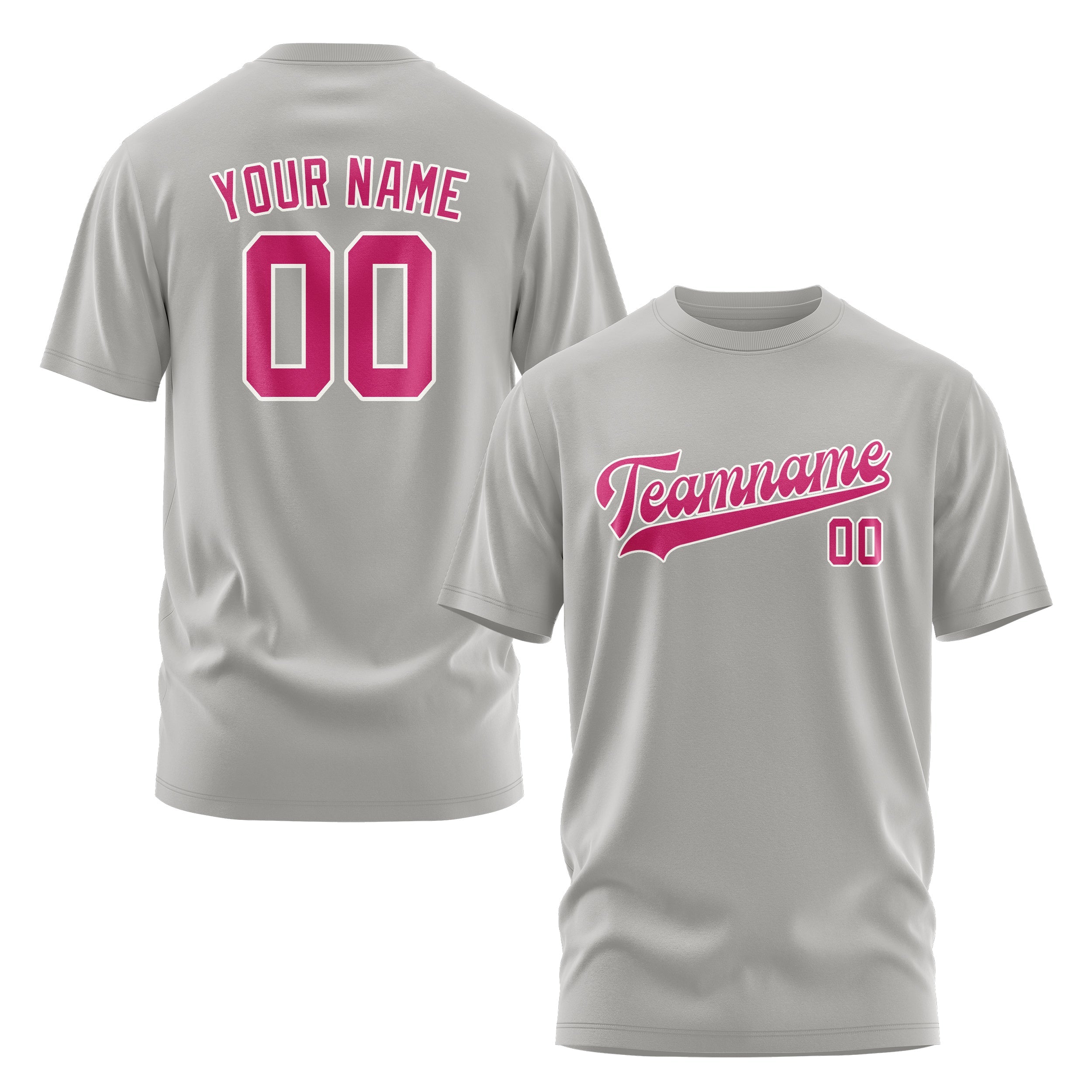 Custom Gray Pink T-Shirt