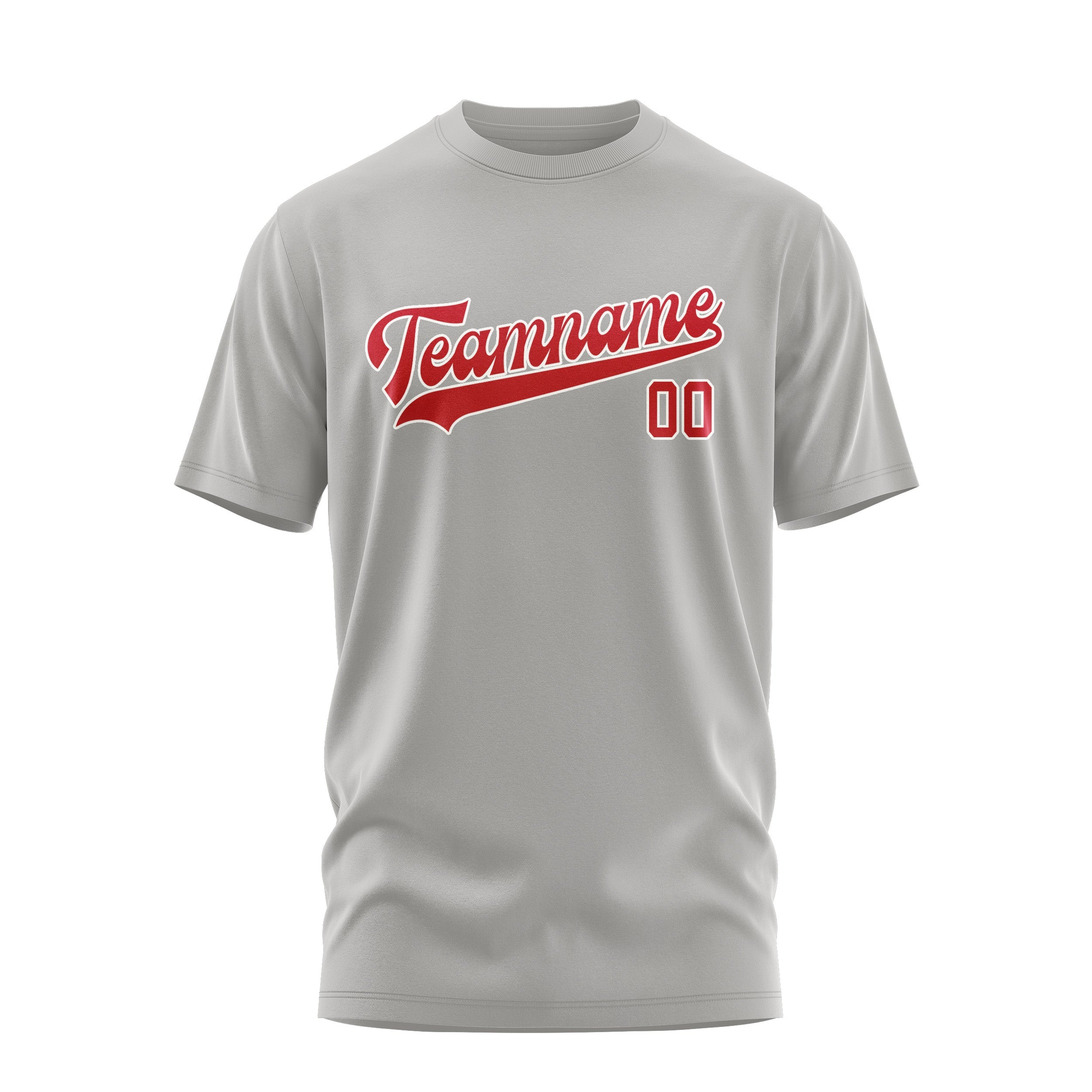 Custom Gray Red T-Shirt