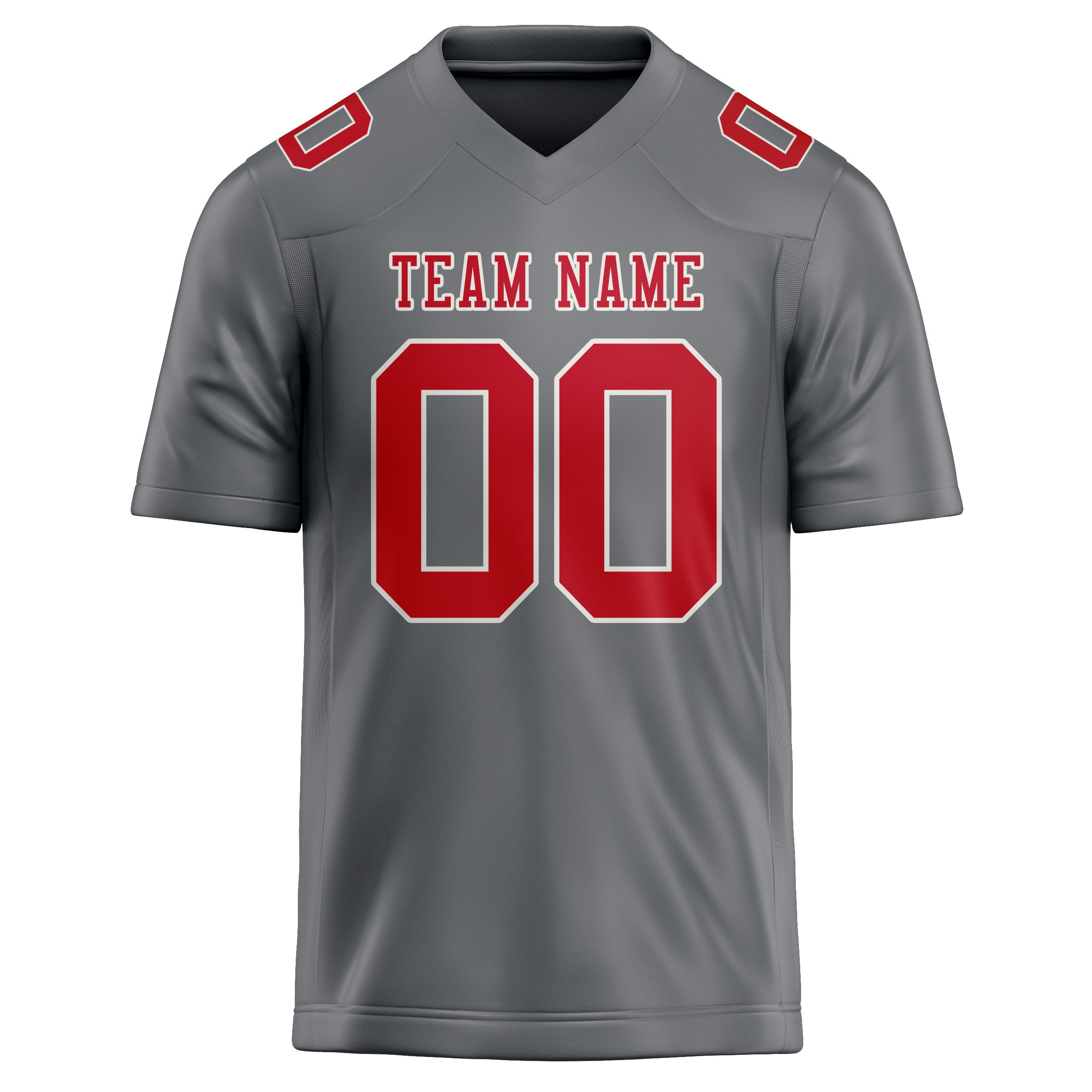 Custom Gray Red Football Jersey