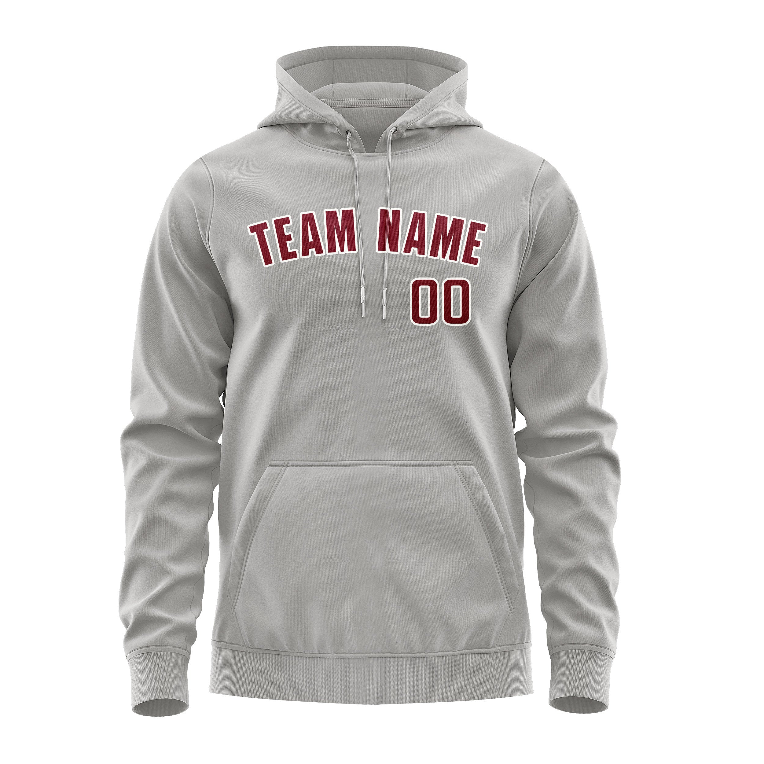 Custom Gray Crimson Red Hoodie