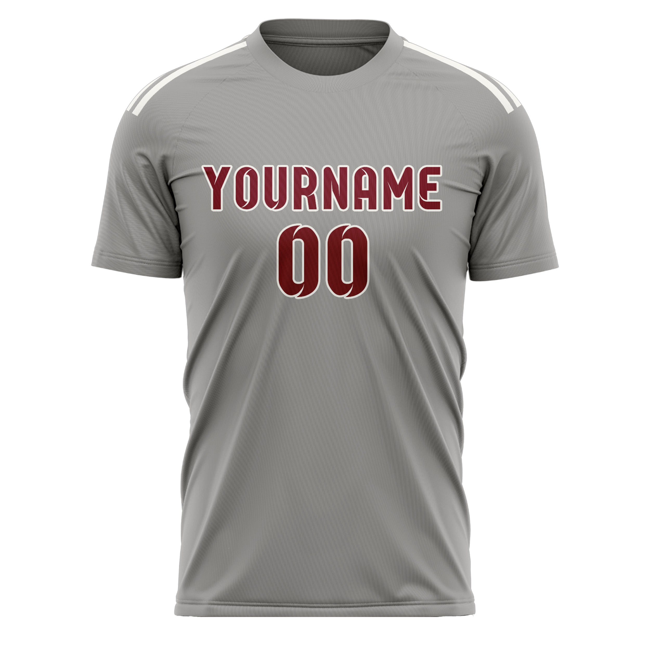 Custom Gray Crimson Red Soccer Jersey