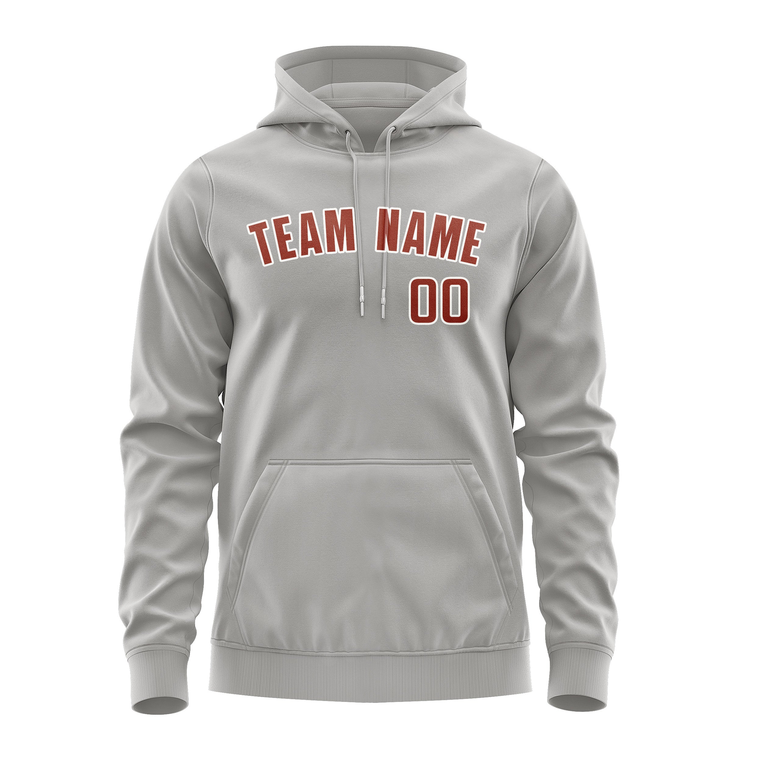 Custom Gray Coral Red Hoodie