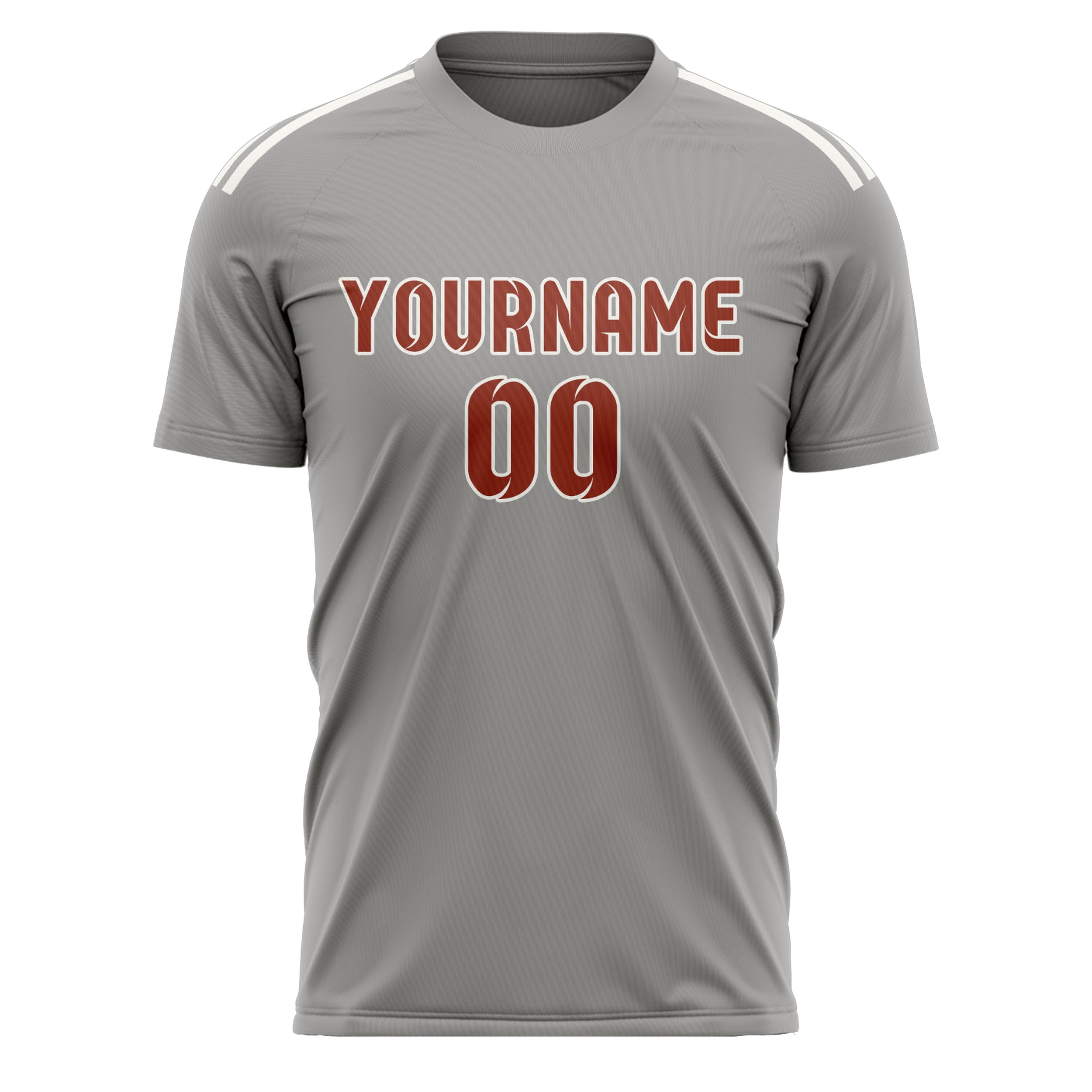 Custom Gray Coral Red Soccer Jersey