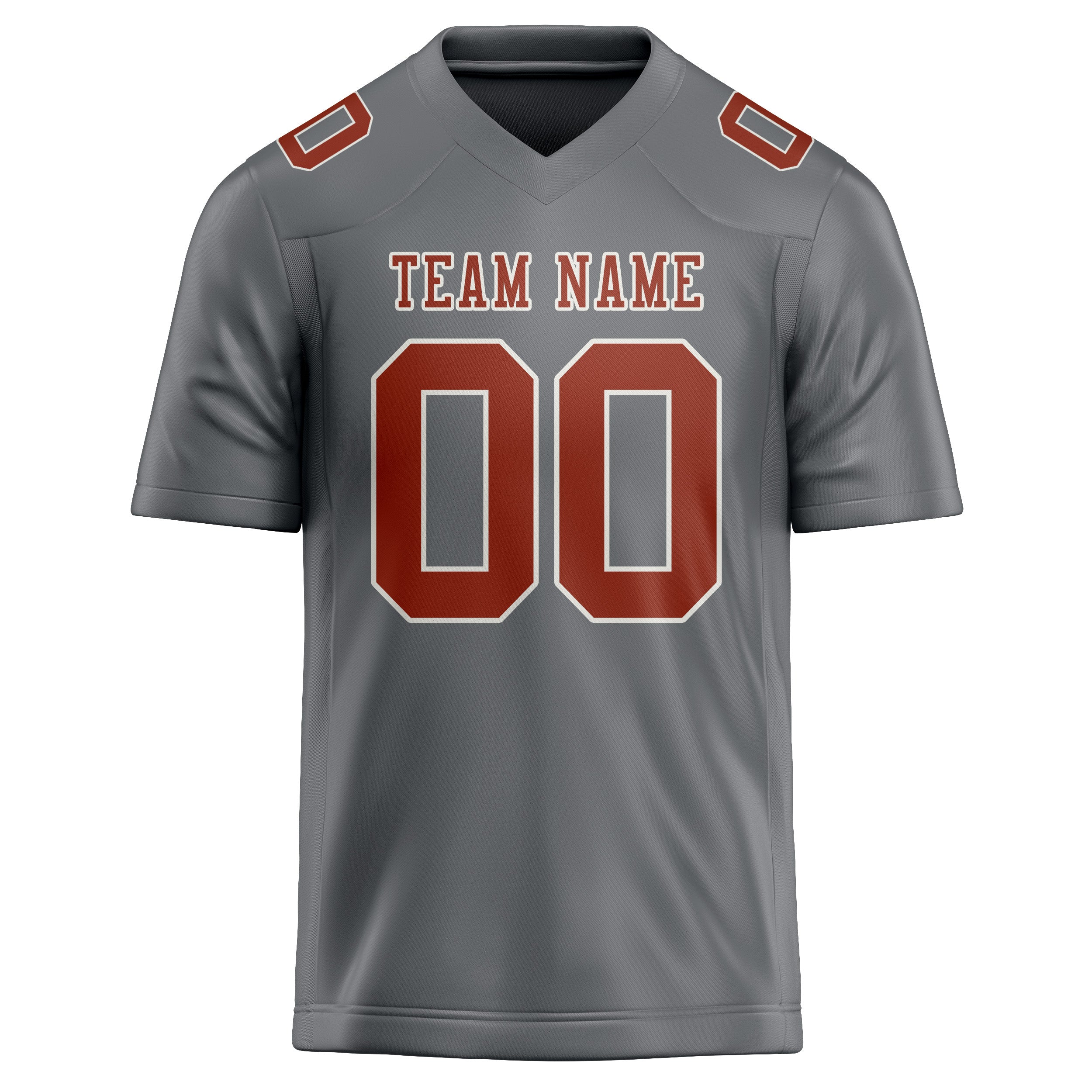 Custom Gray Coral Red Football Jersey