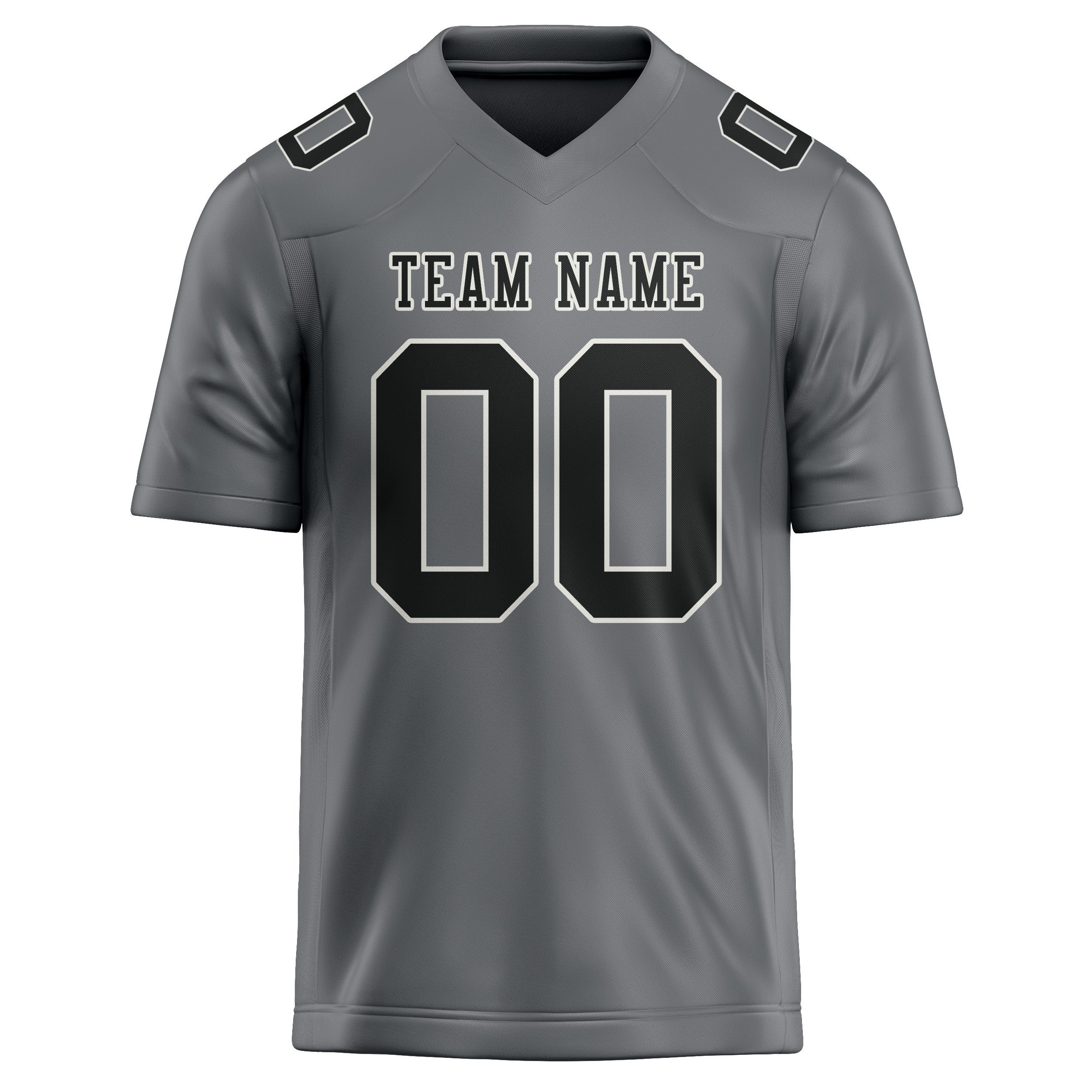 Custom Gray Black Football Jersey
