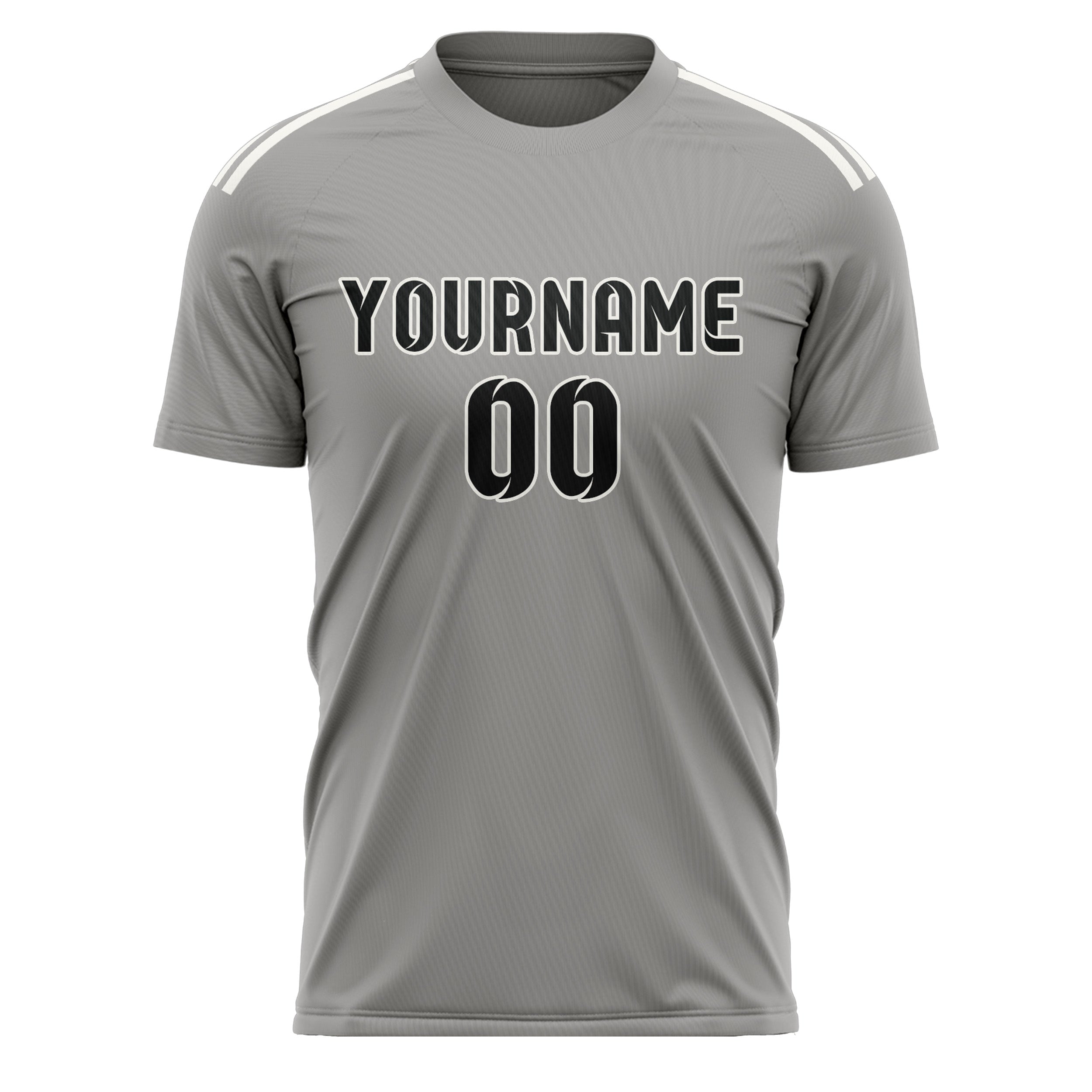 Custom Gray Black Soccer Jersey