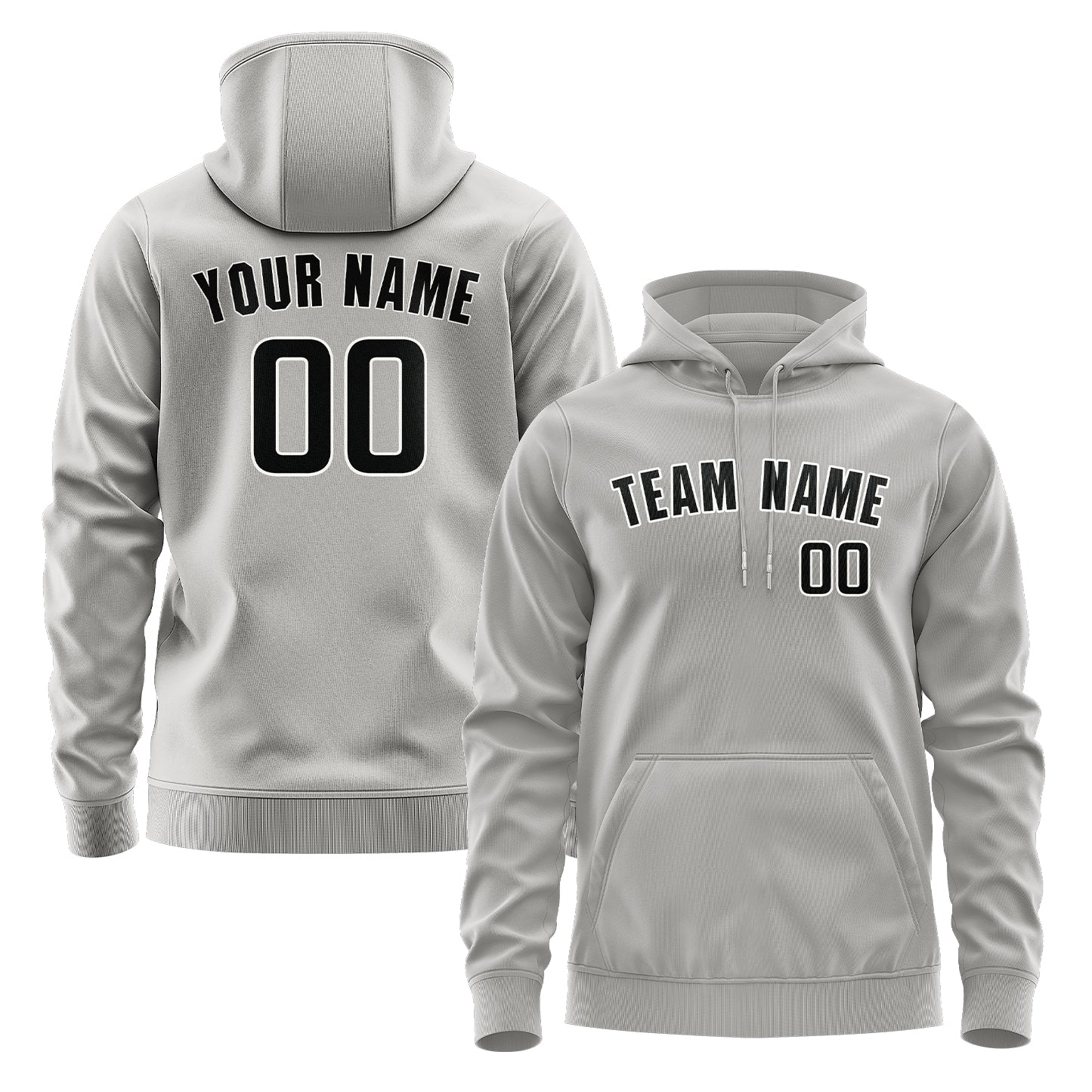 Custom Gray Black Hoodie