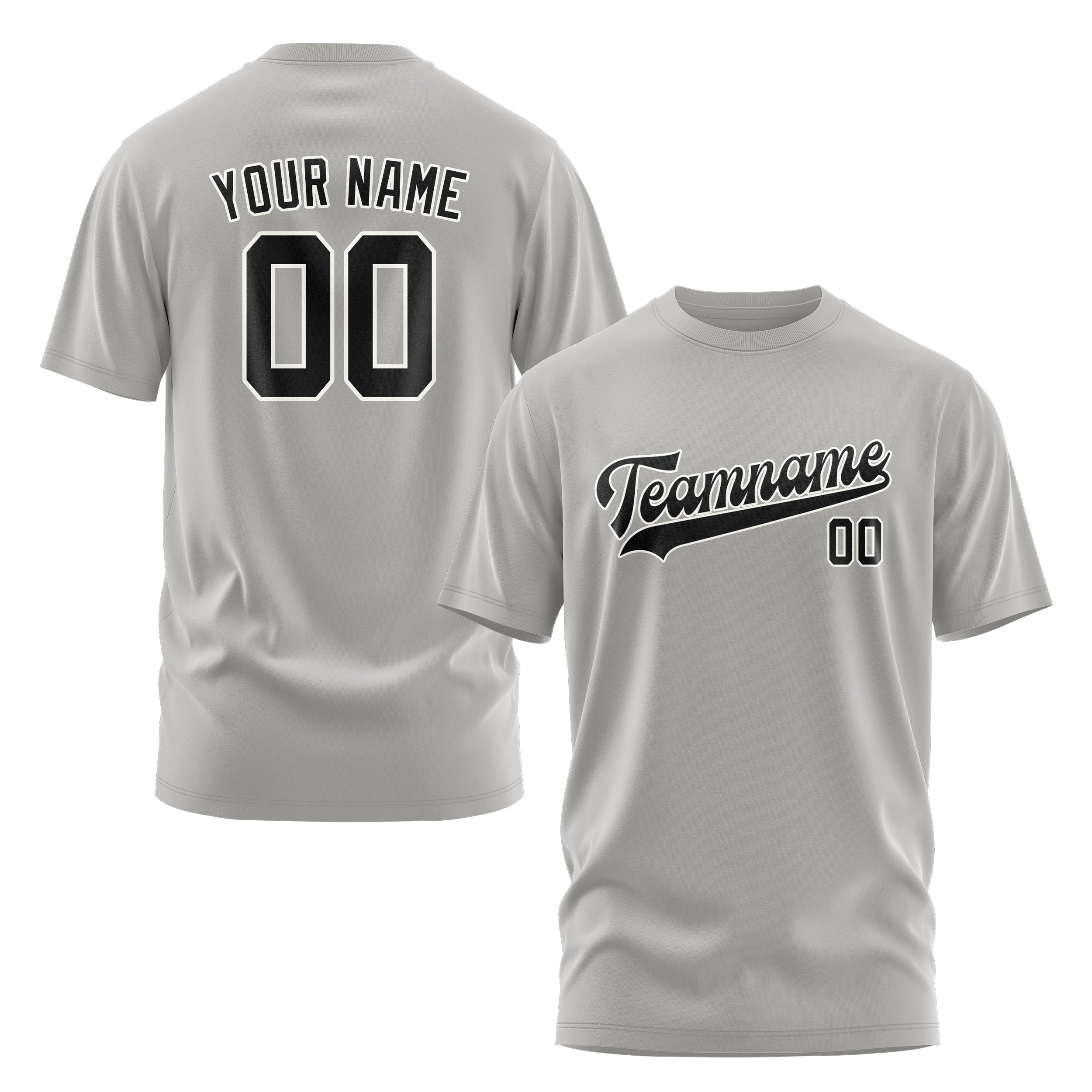 Custom Gray Black T-Shirt
