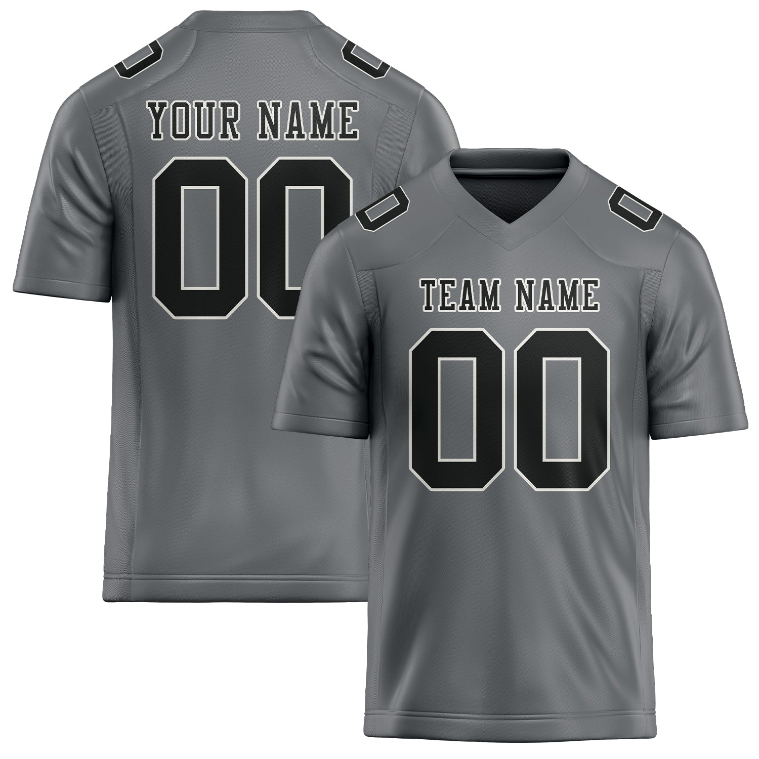 Custom Gray Black Football Jersey