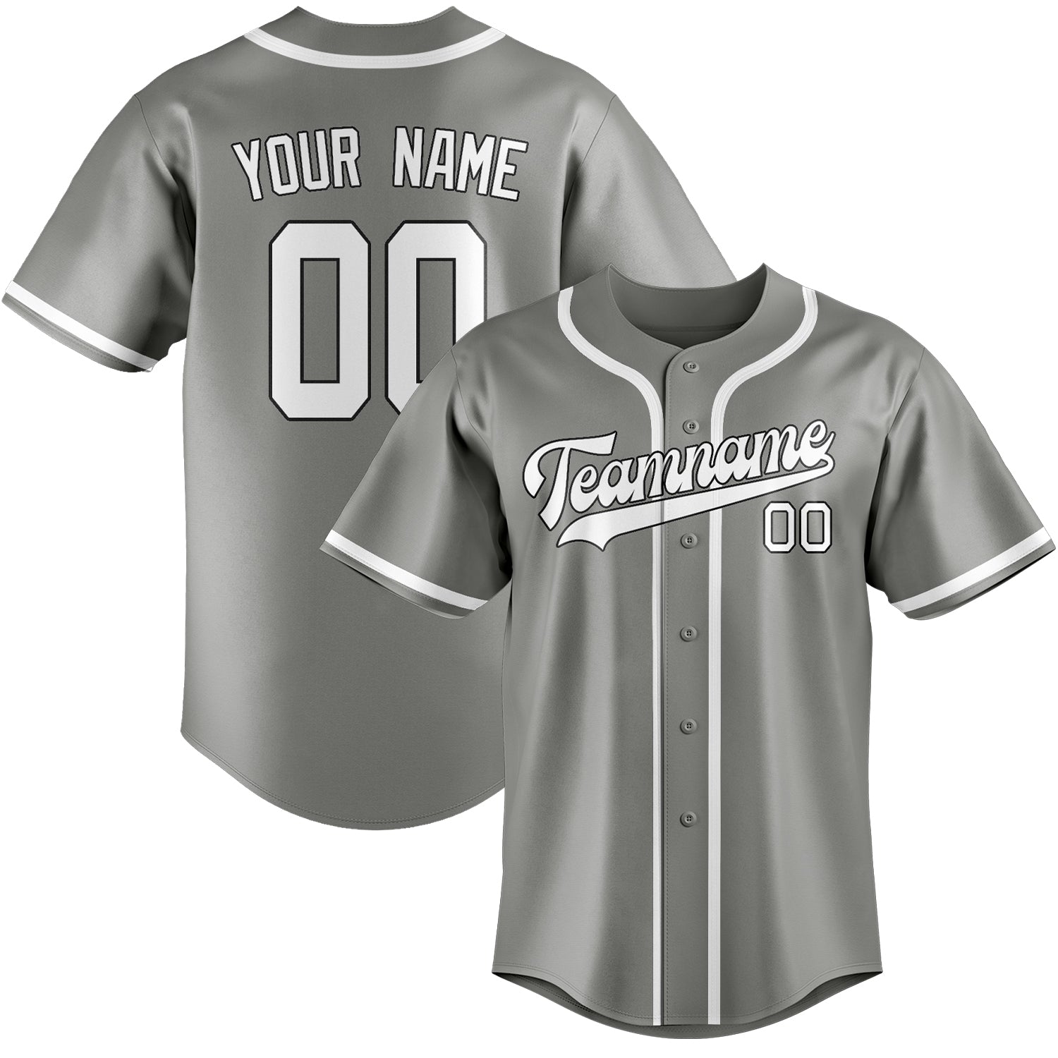 Custom Gray White Baseball Jersey
