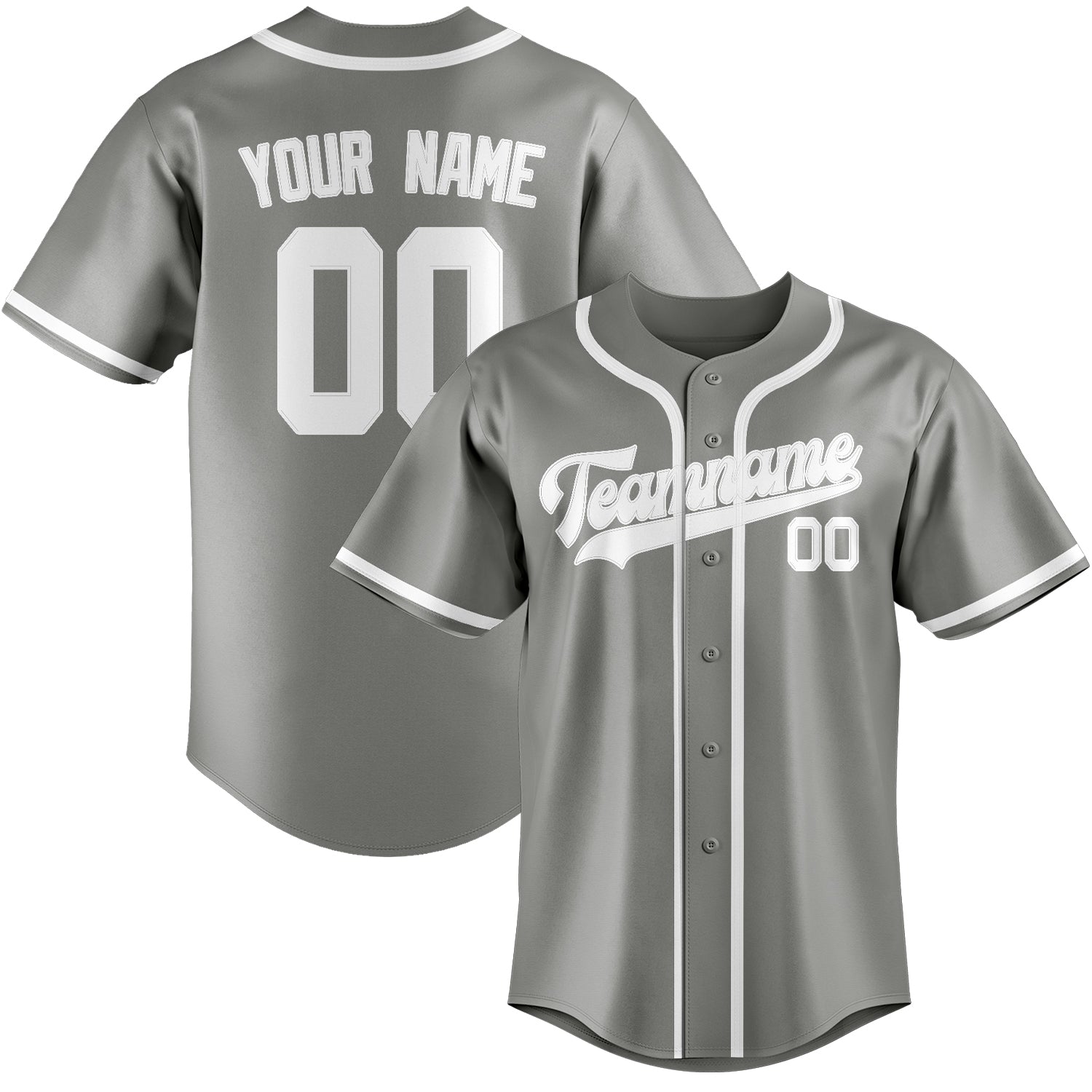 Custom Gray White Baseball Jersey