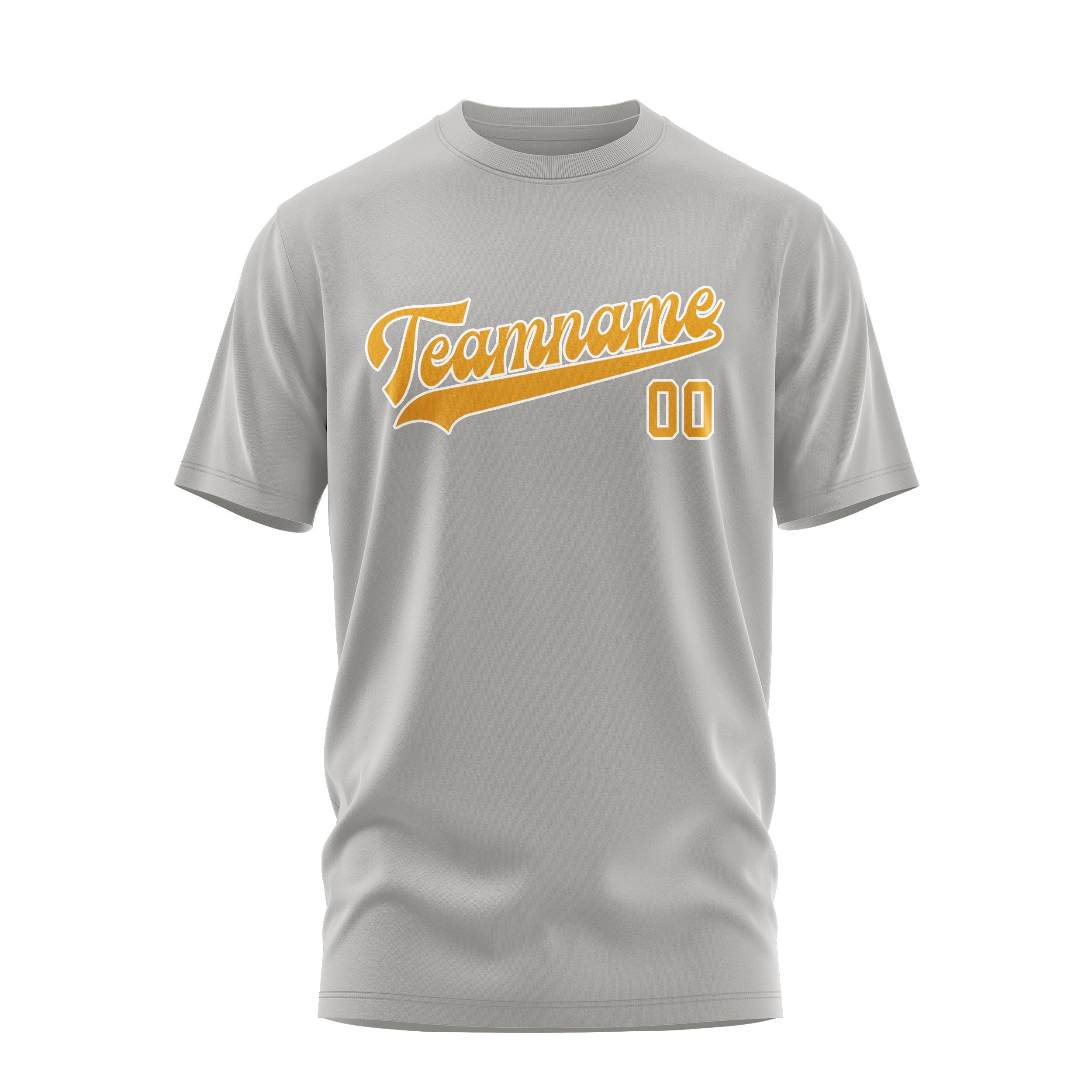 Custom Gray Yellow T-Shirt