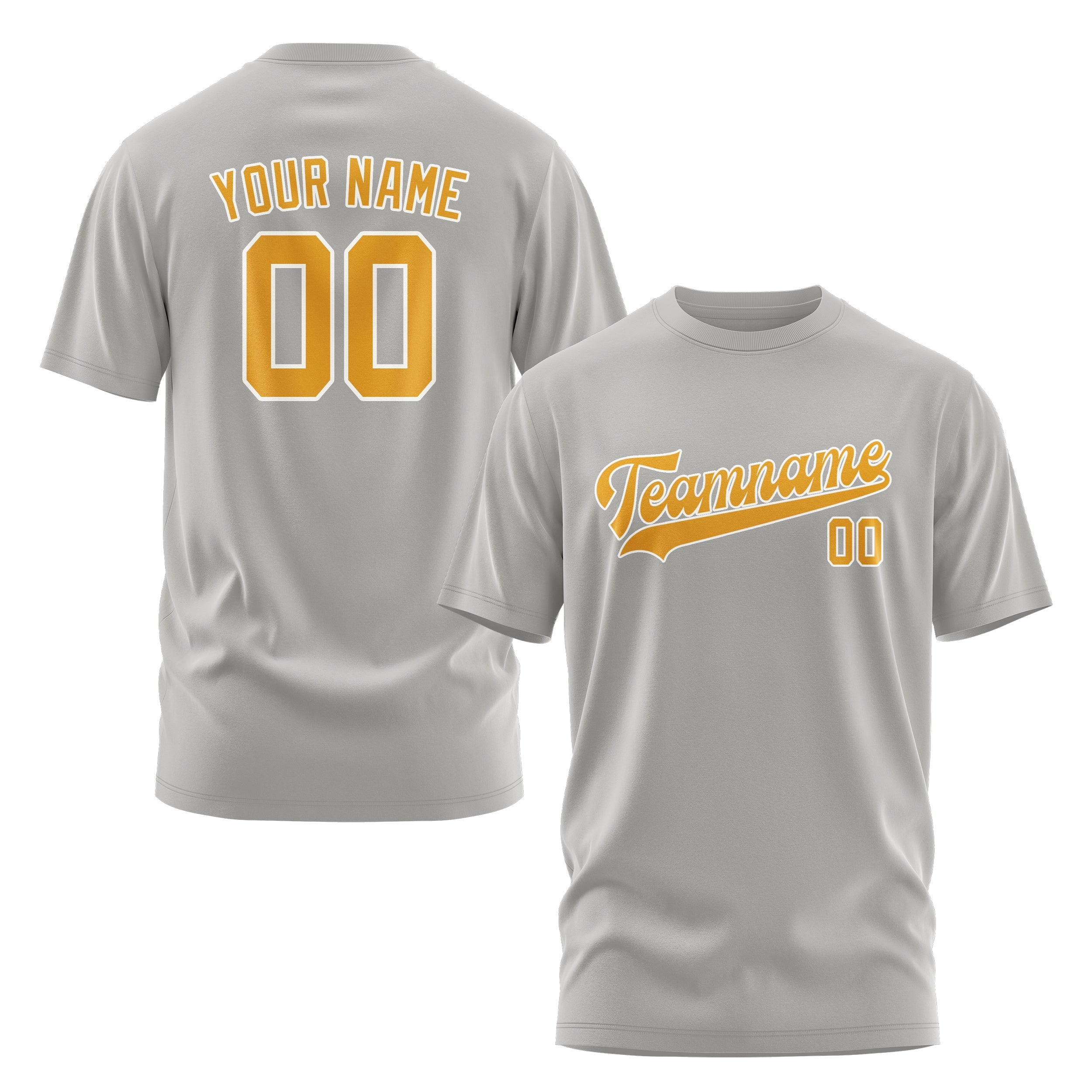 Custom Gray Yellow T-Shirt