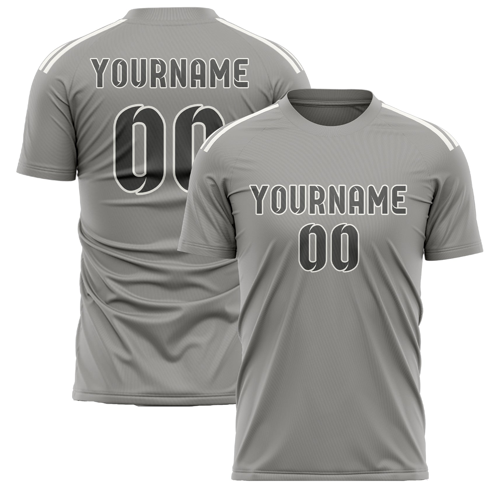 Custom Gray Dark Grey Soccer Jersey