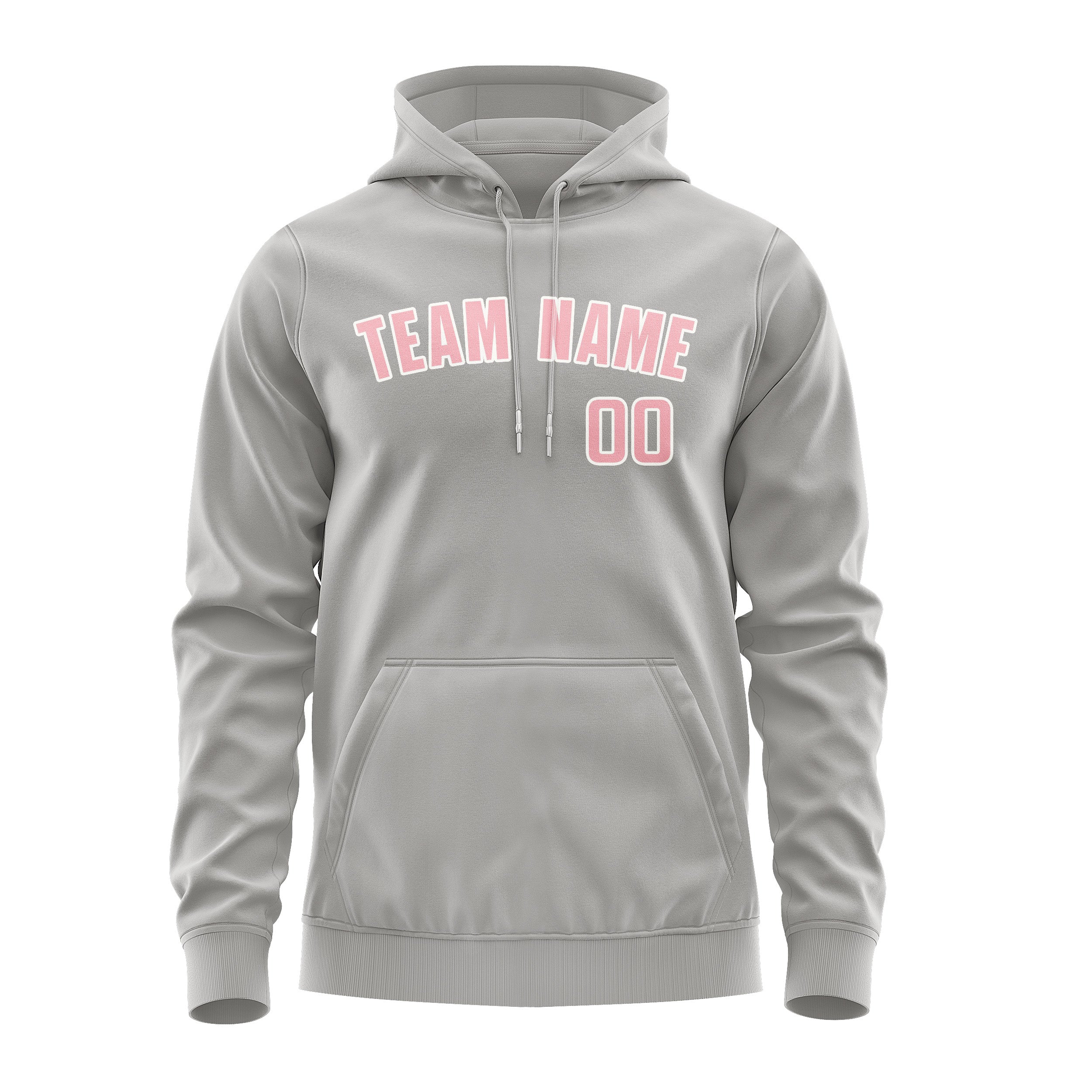 Custom Gray Light Pink Hoodie