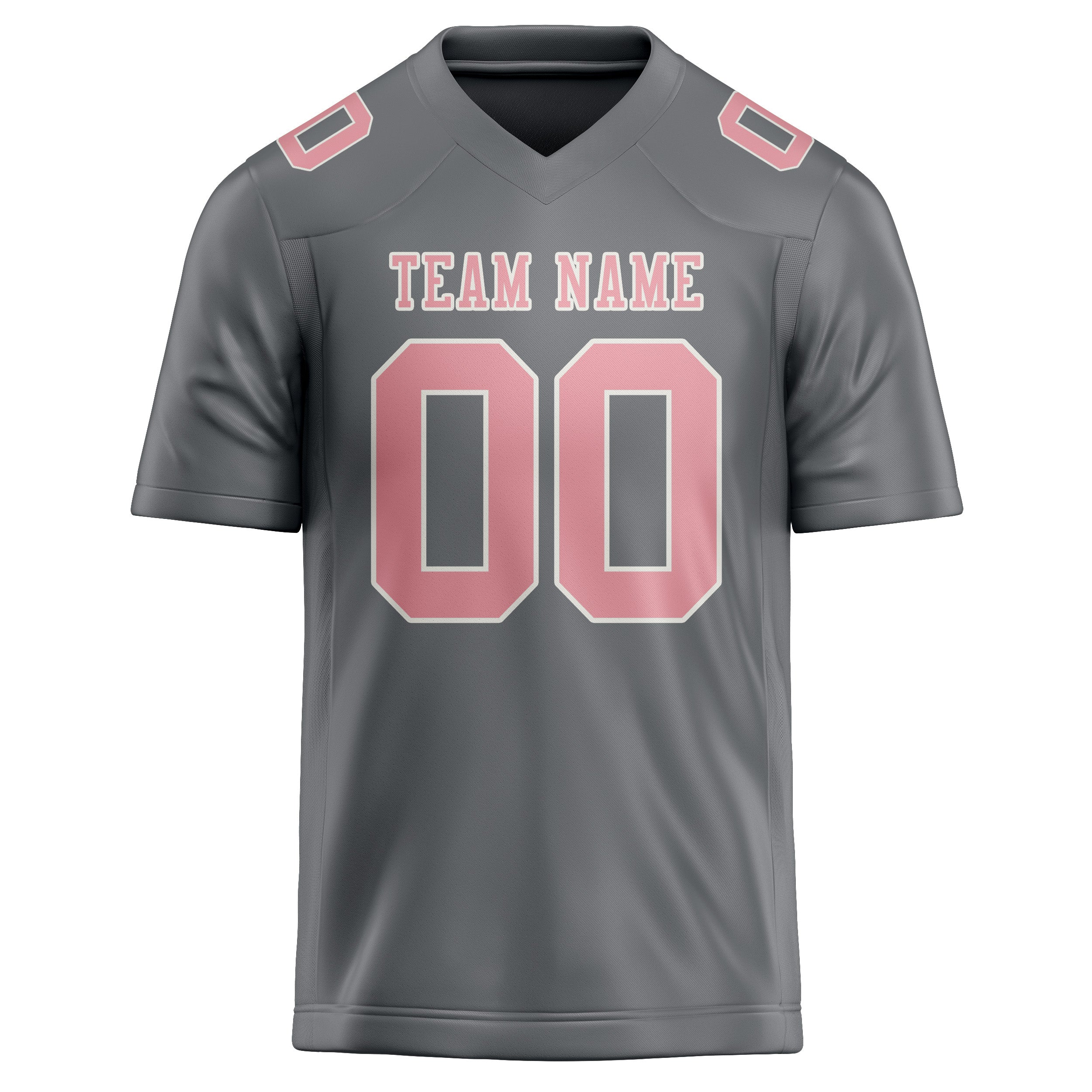 Custom Gray Light Pink Football Jersey