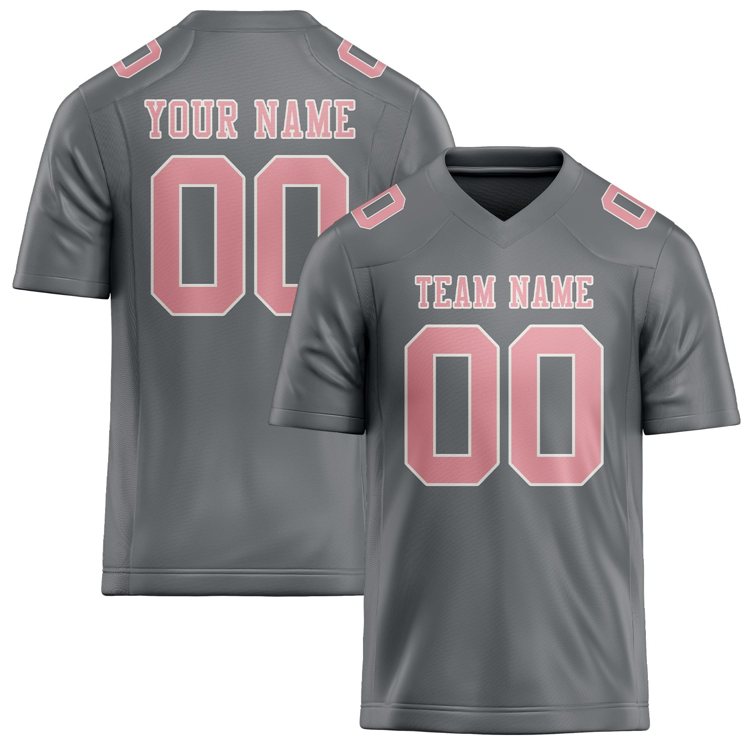 Custom Gray Light Pink Football Jersey