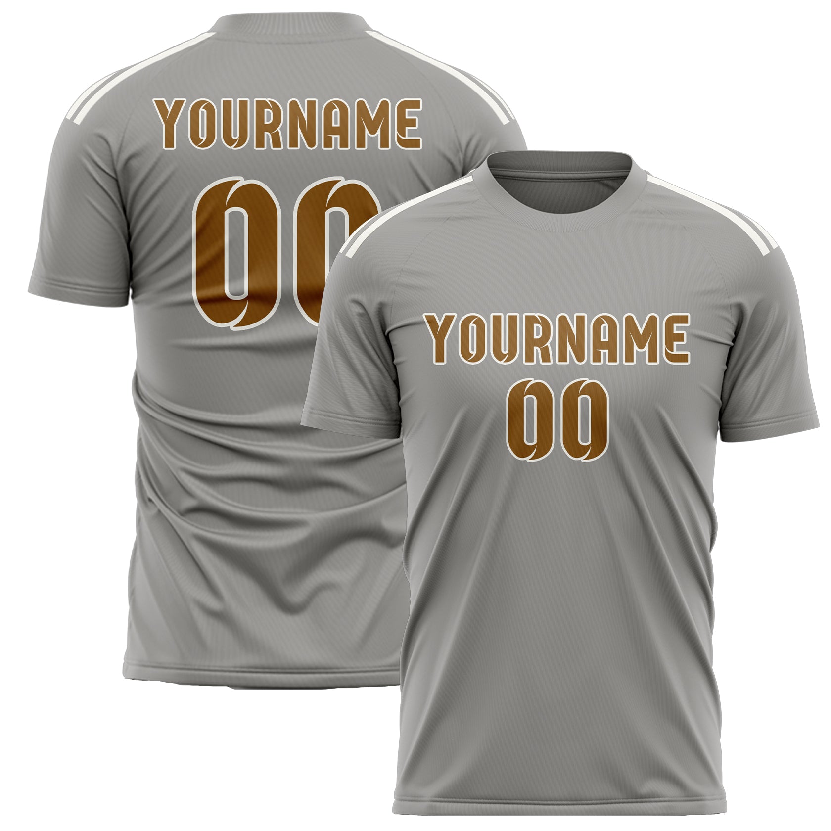 Custom Gray Khaki Soccer Jersey
