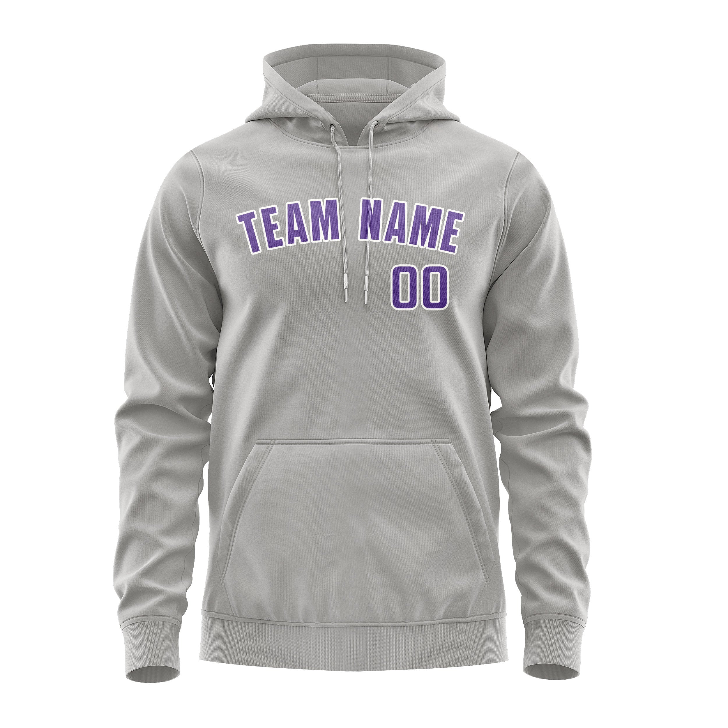 Custom Gray Light Purple Hoodie