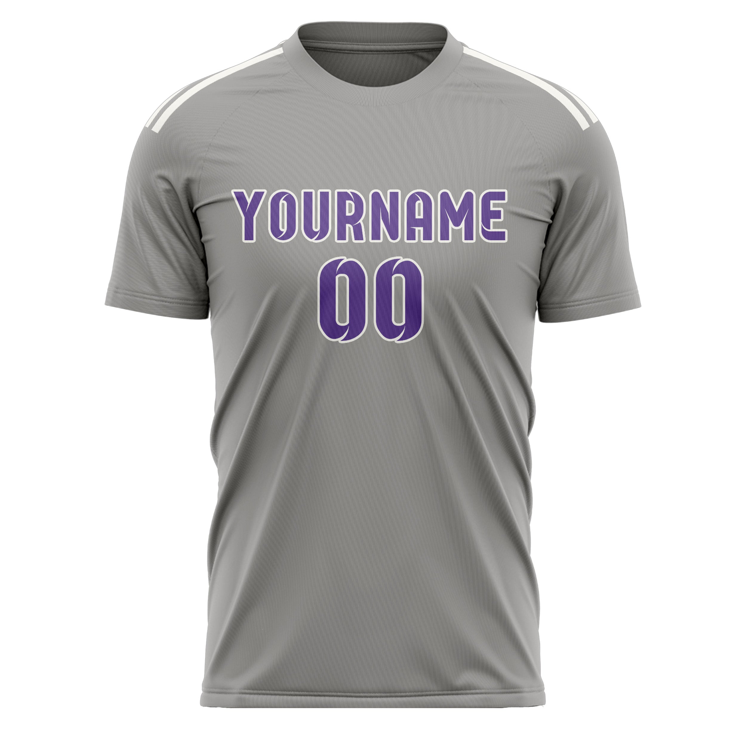 Custom Gray Light Purple Soccer Jersey