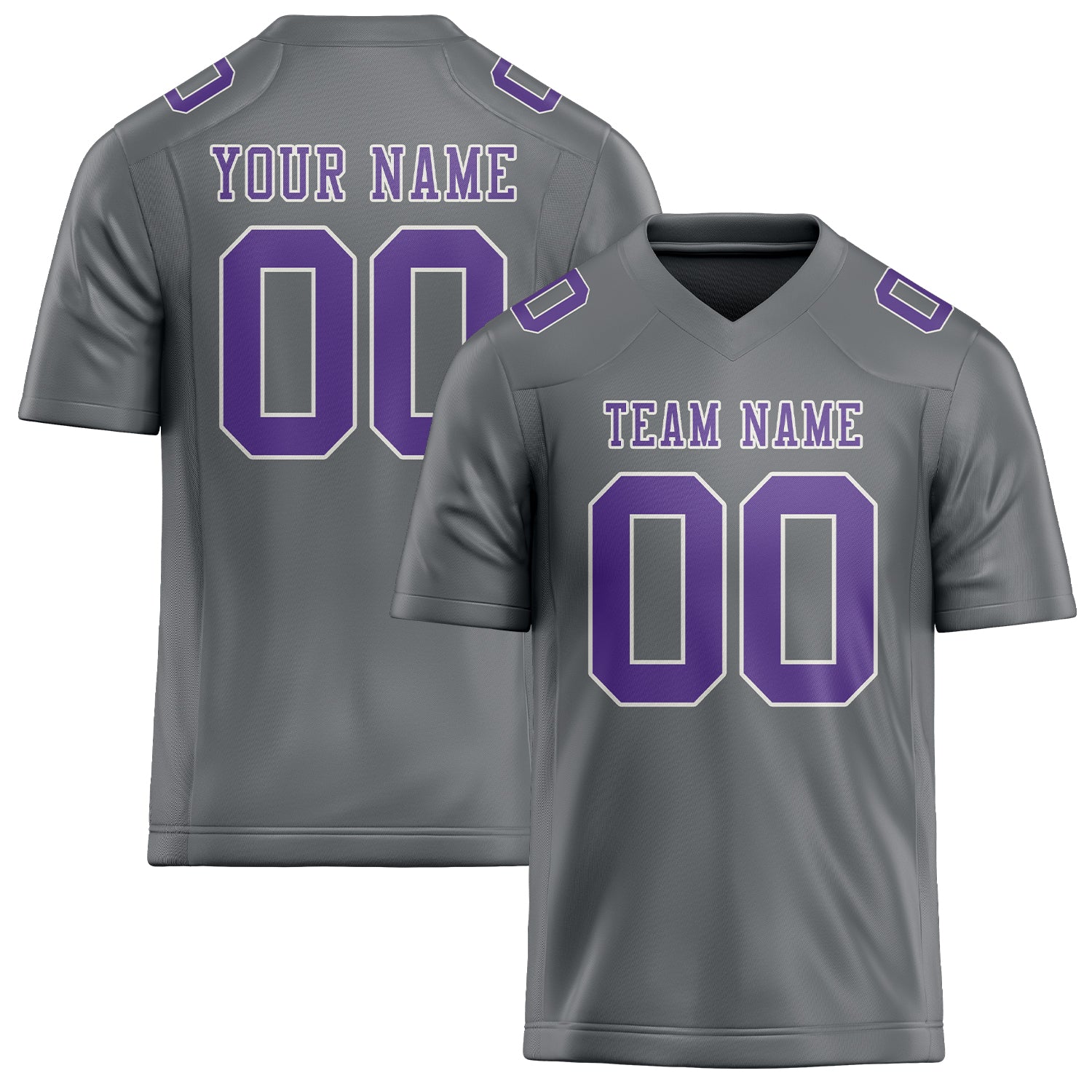 Custom Gray Light Purple Football Jersey