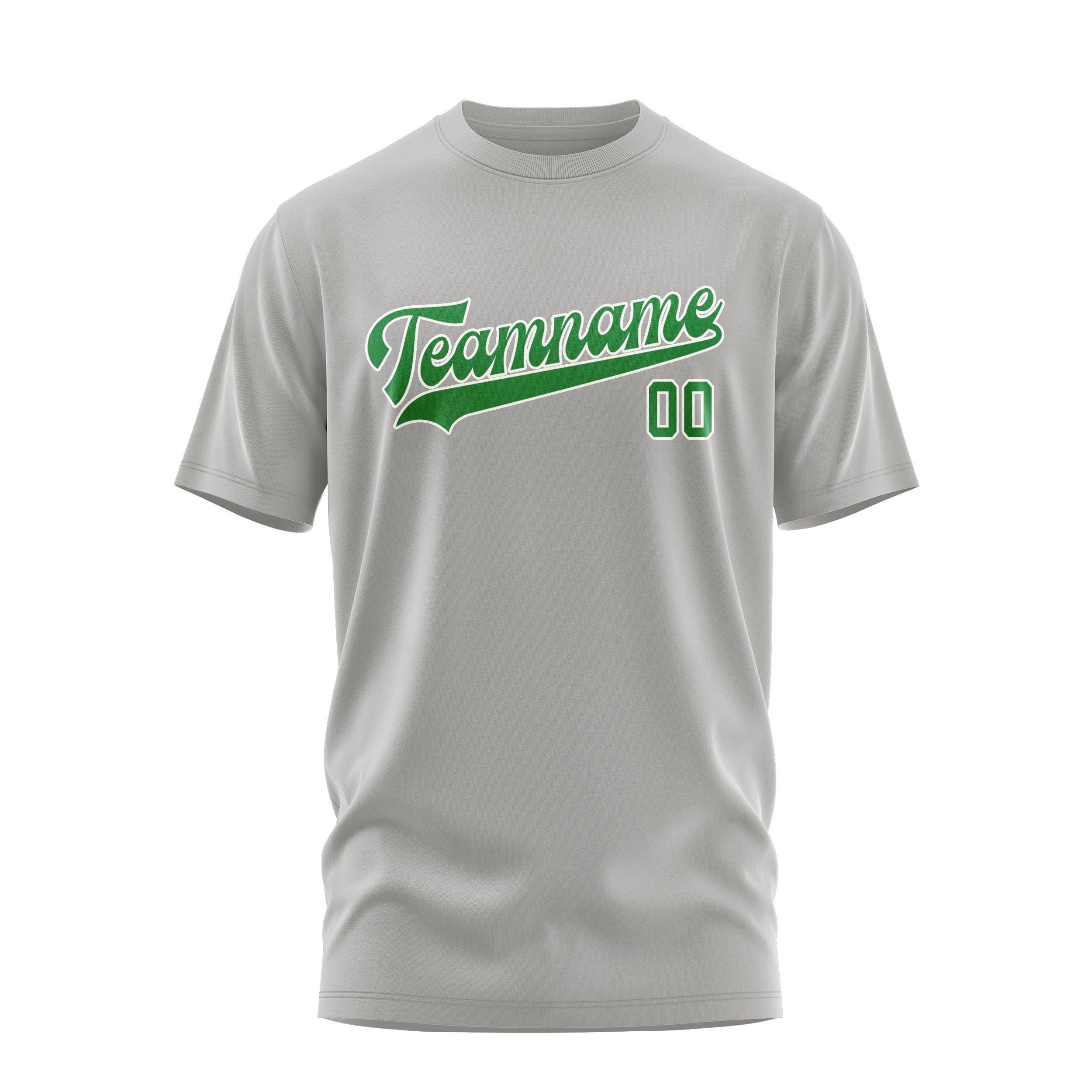 Custom Gray Emerald Green T-Shirt
