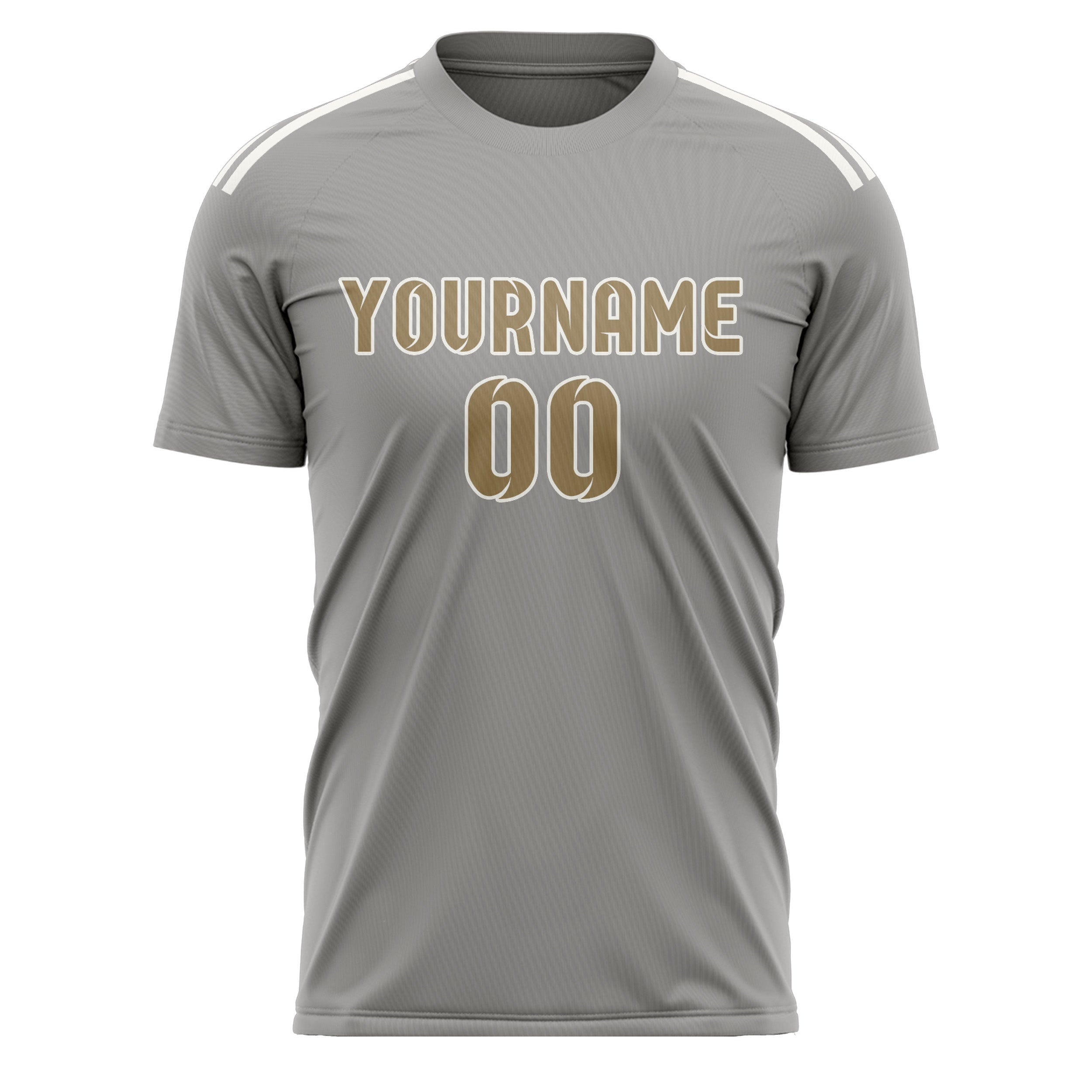Custom Gray Light Khaki Soccer Jersey