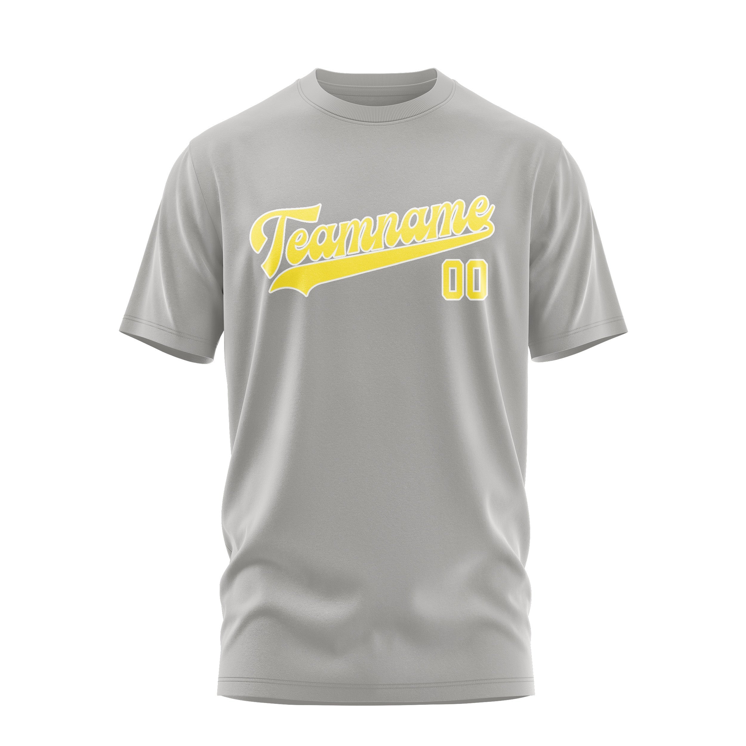 Custom Gray Light Yellow T-Shirt
